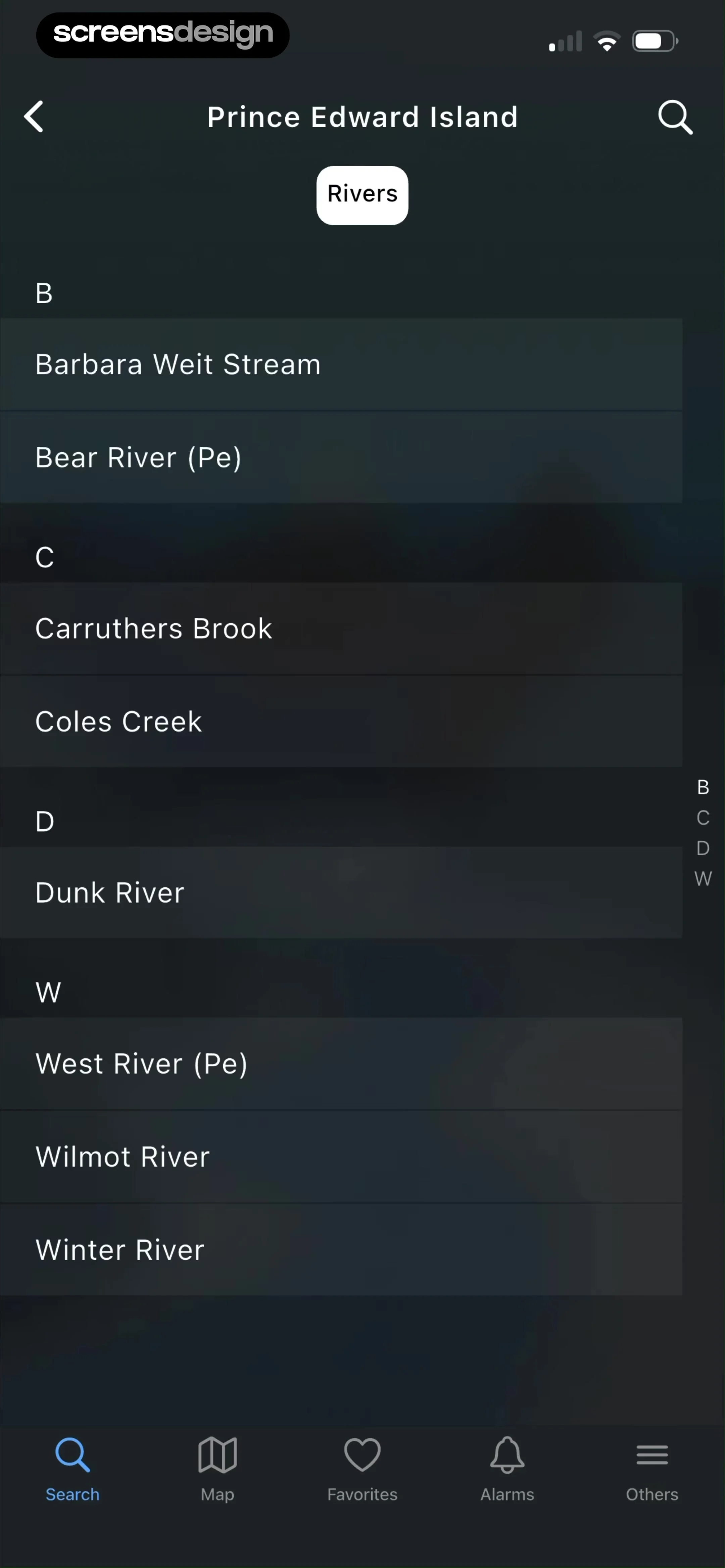 RiverApp - River levels screen 5