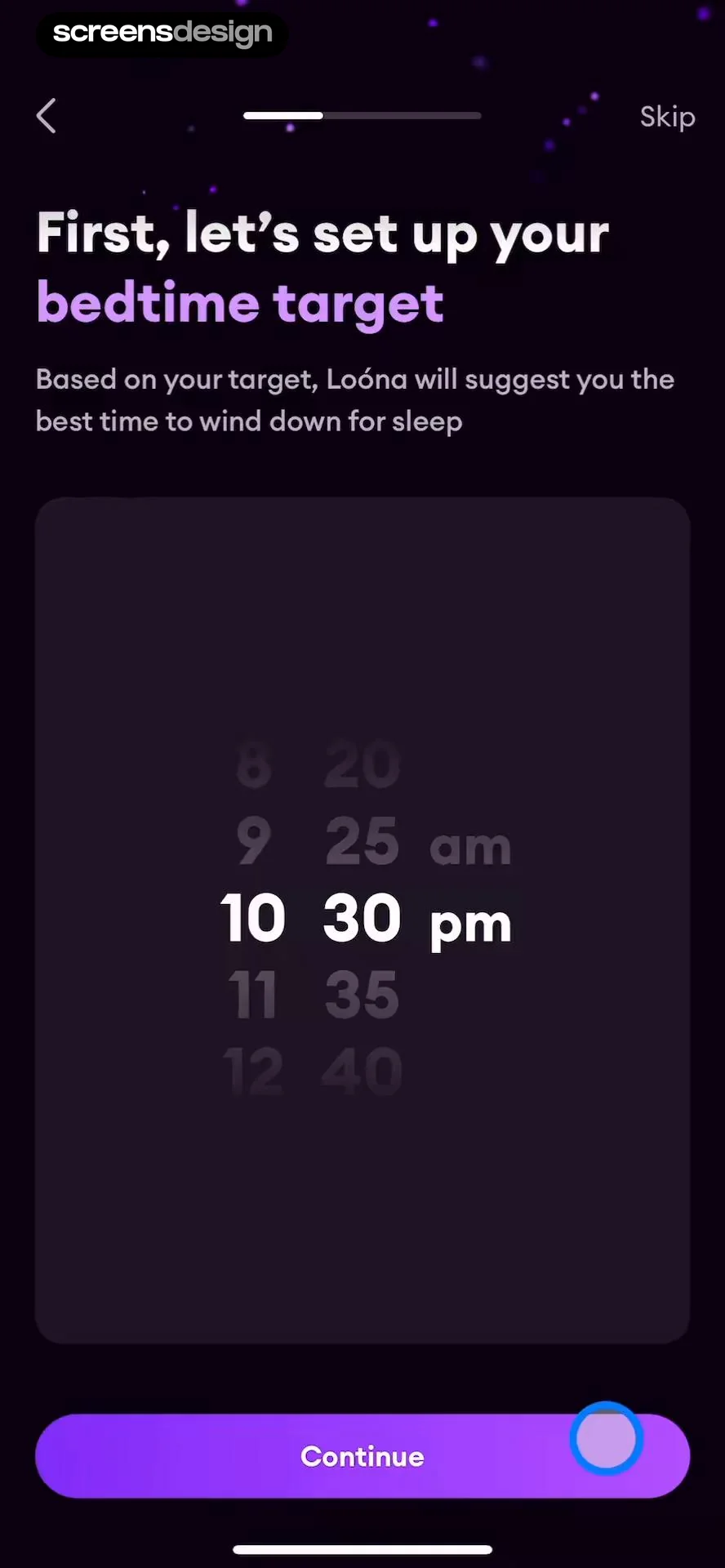 Loóna: Sleep, reduce anxiety replay screen