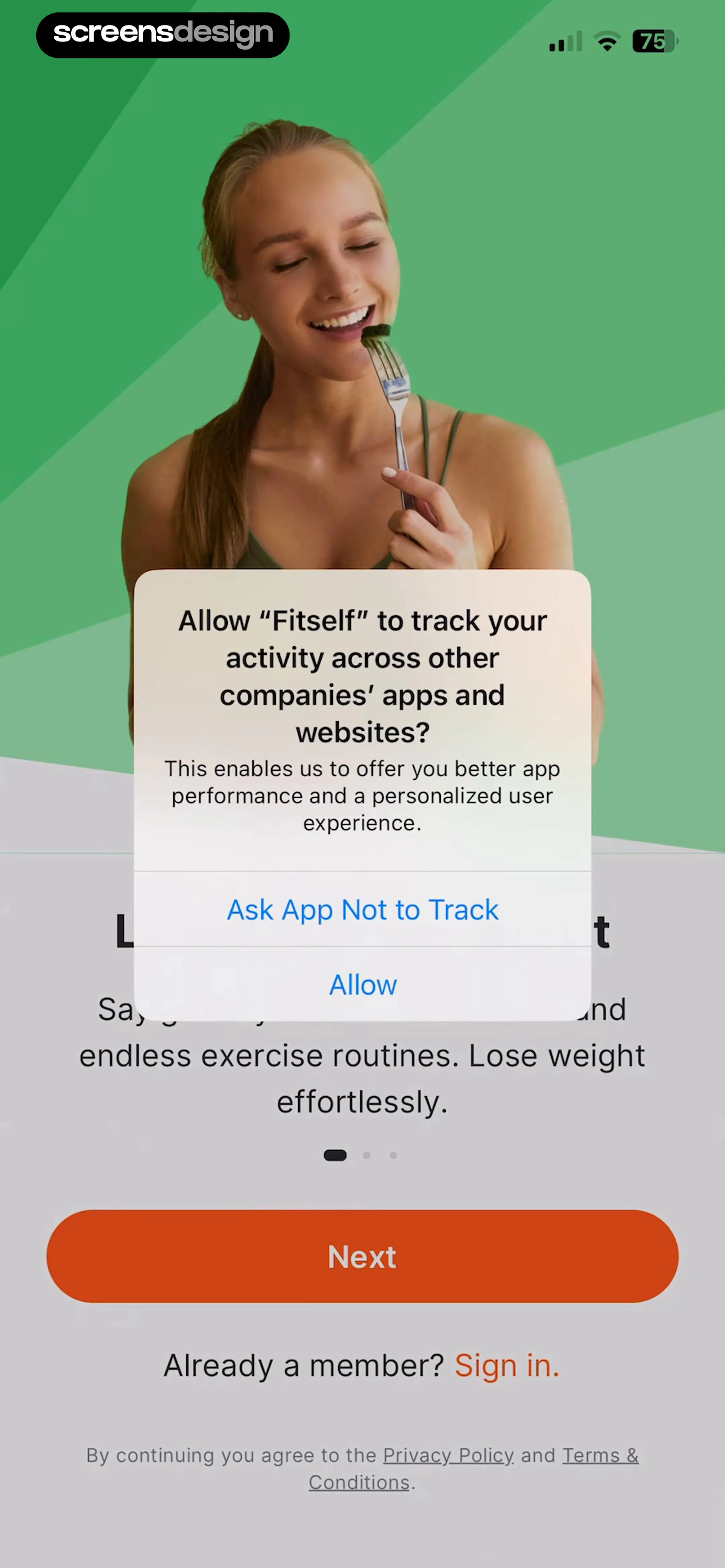 Fitself: Fitness and Fasting screen 2