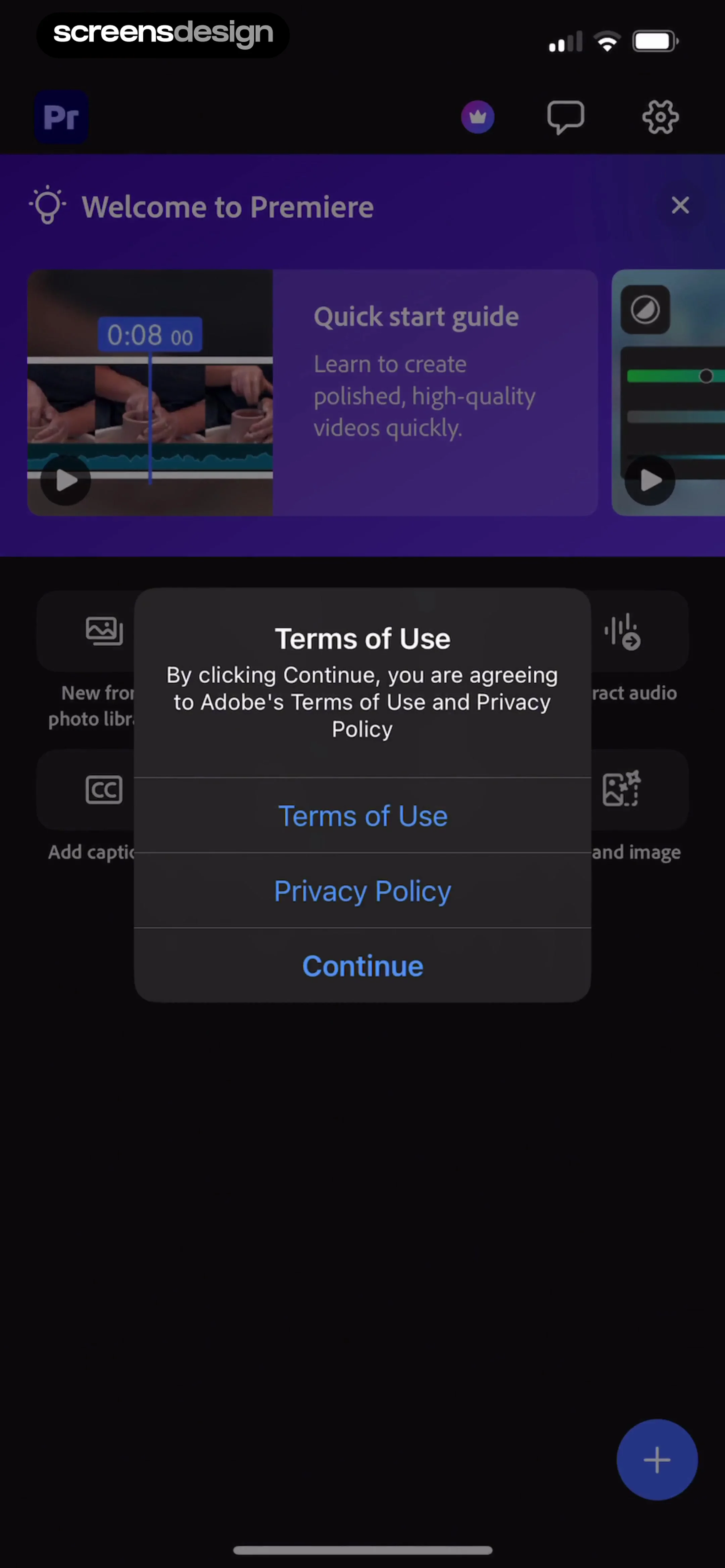 Adobe Premiere AI Video Editor screen 1