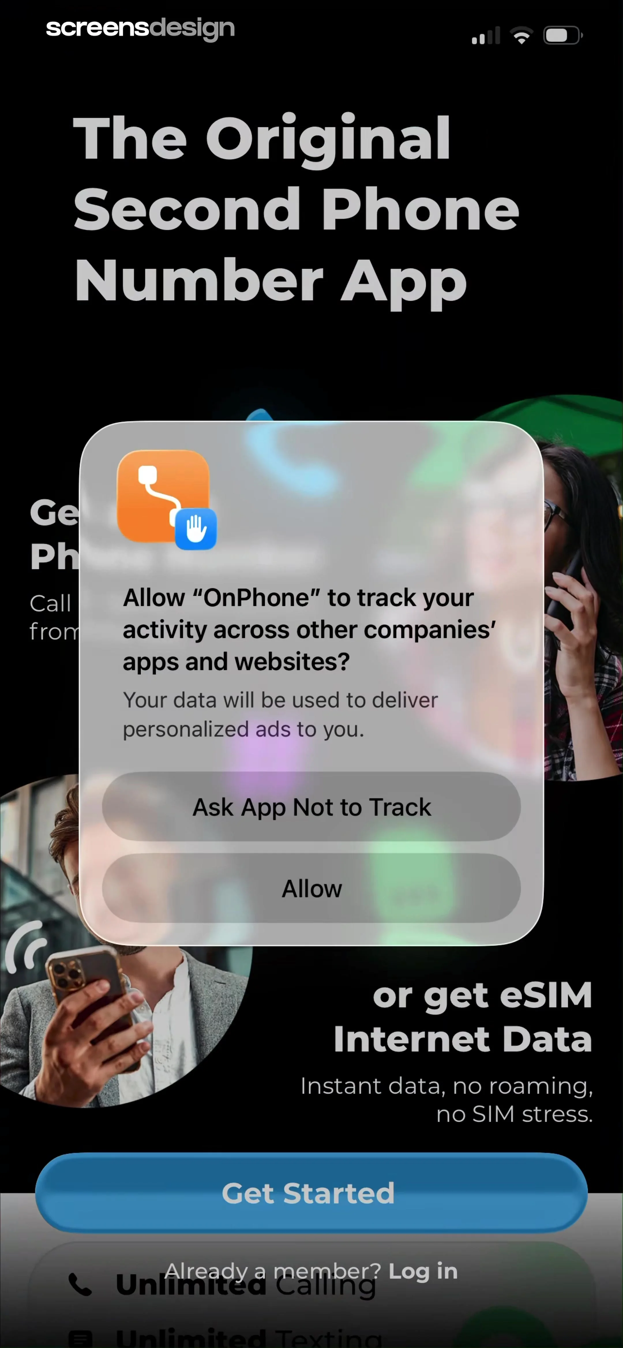 OnPhone: Second Number & eSIM screen 2