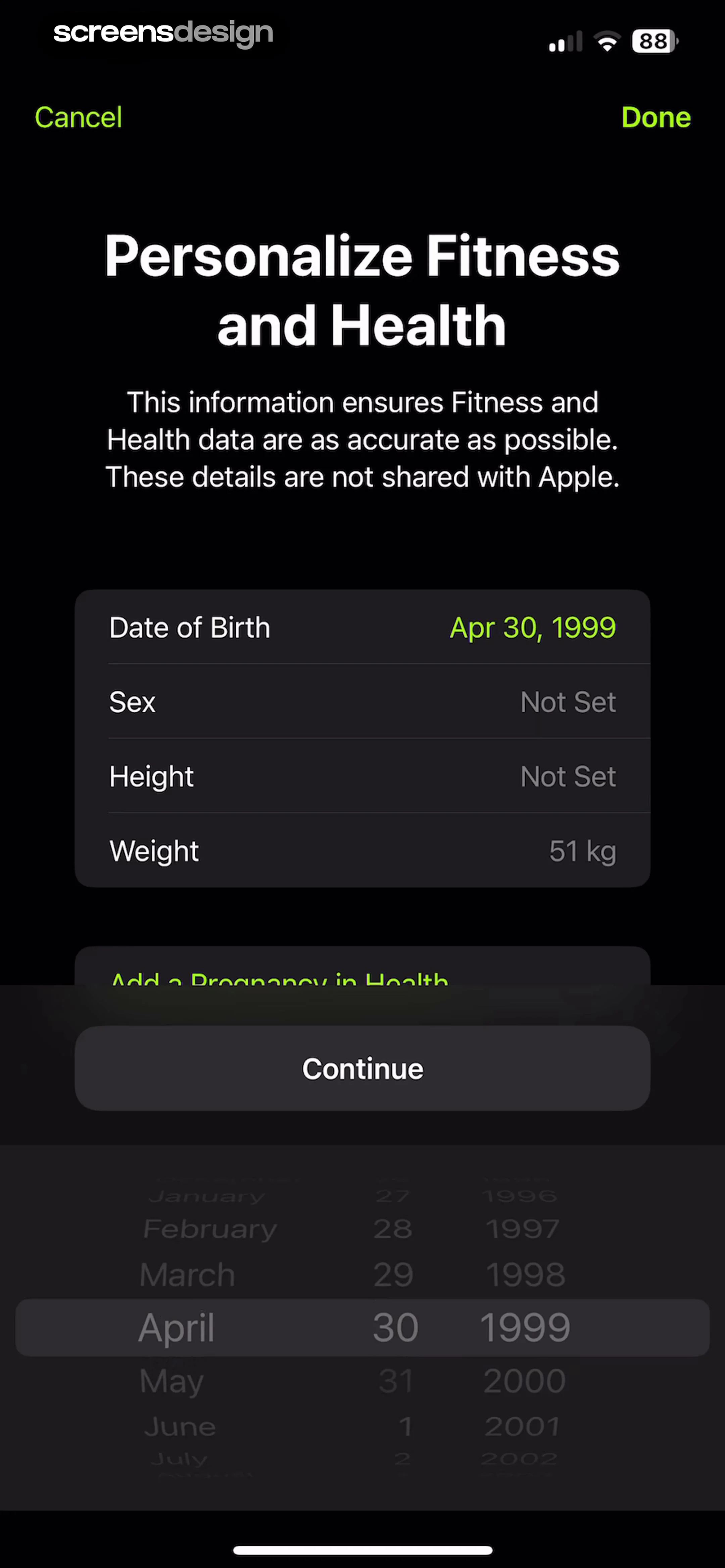 Apple Fitness screen 3