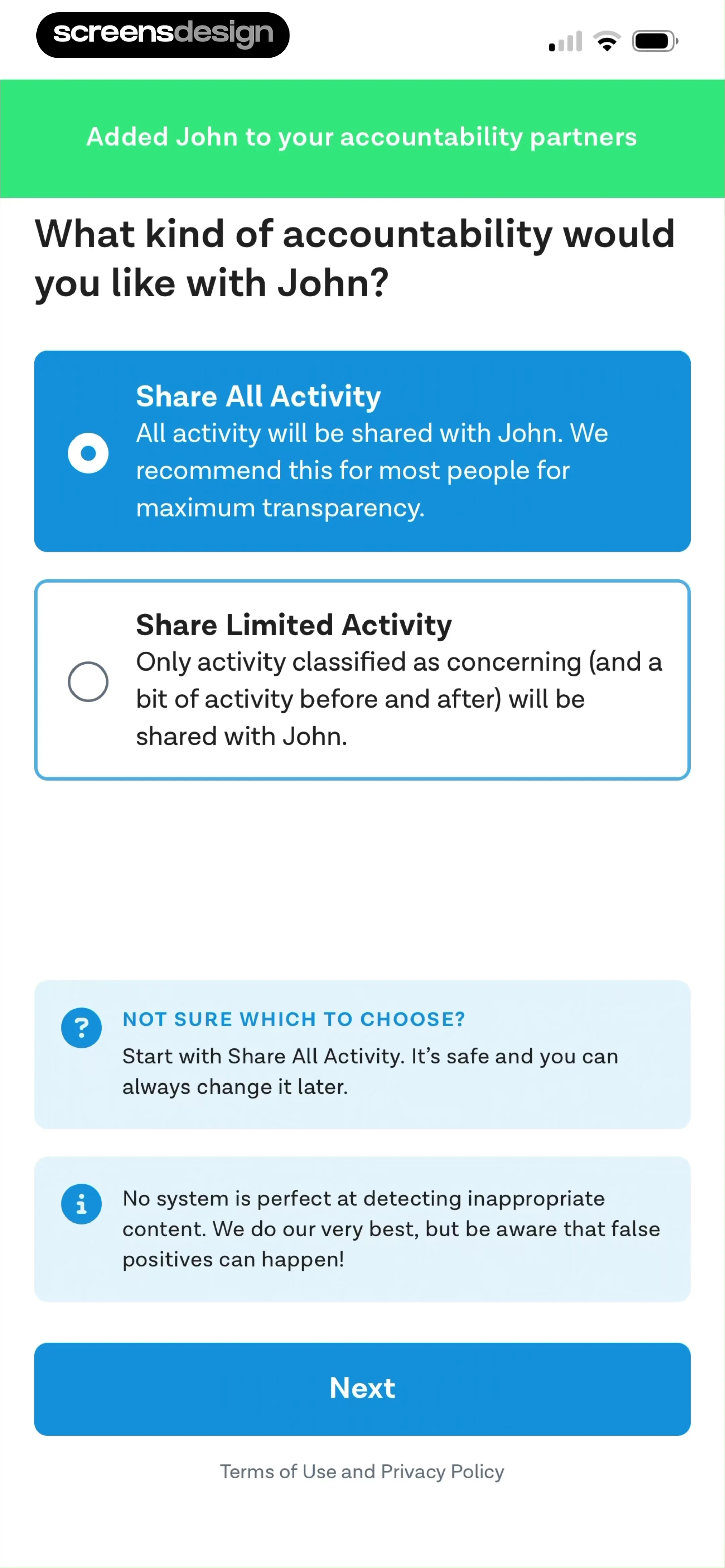 Ever Accountable - Full Safety screen 6