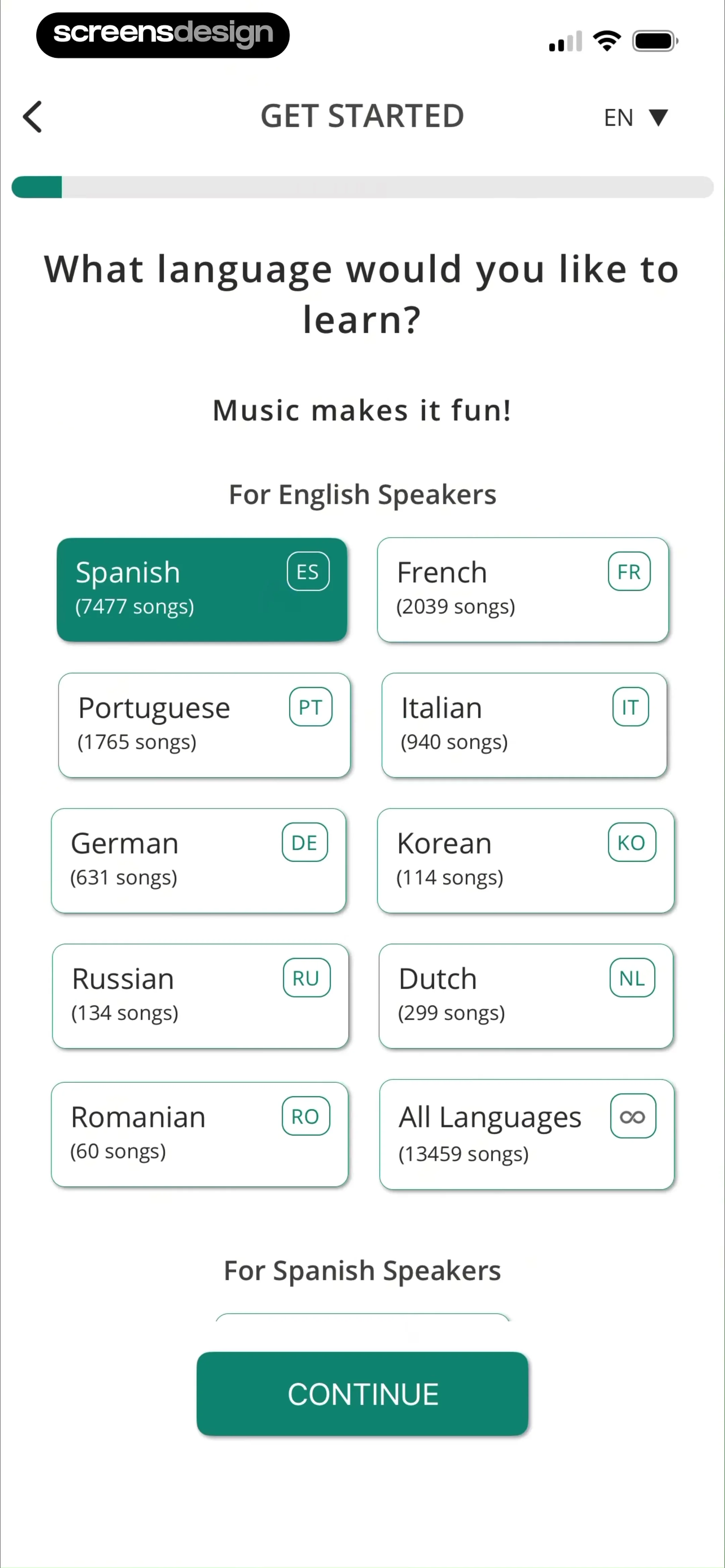 LyricFluent: Learn Languages screen 3