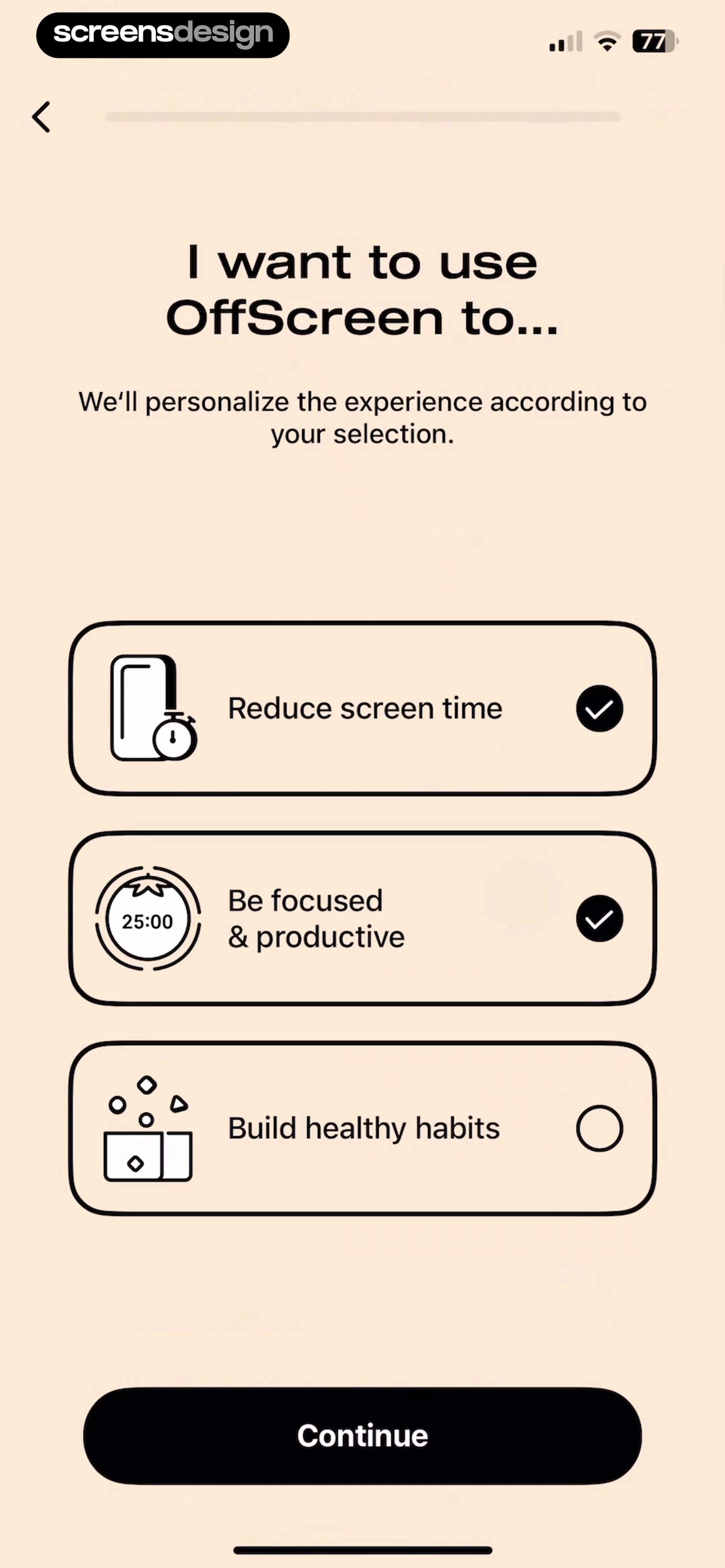 OffScreen: Screen Time Control screen 3