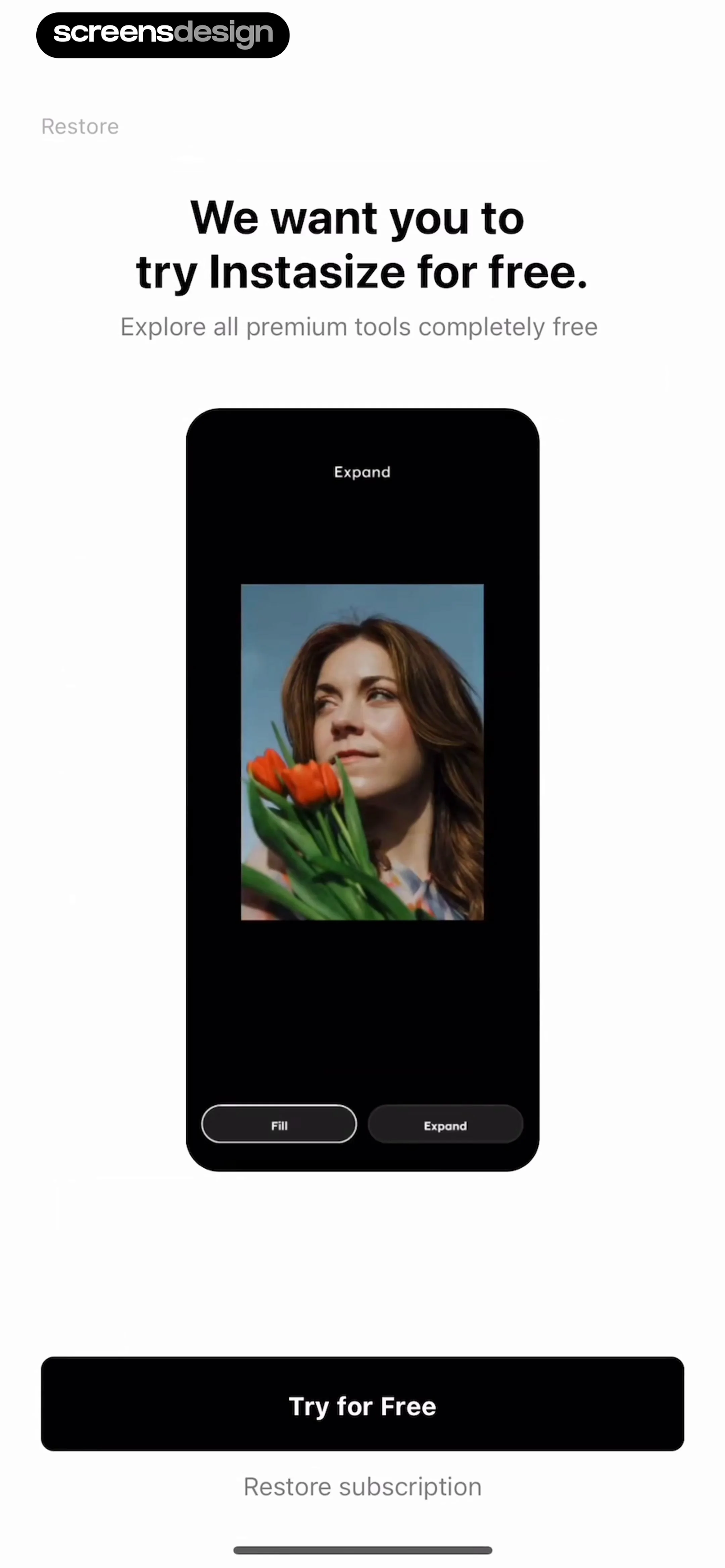 InstaSize: AI Photo Editor | ScreensDesign