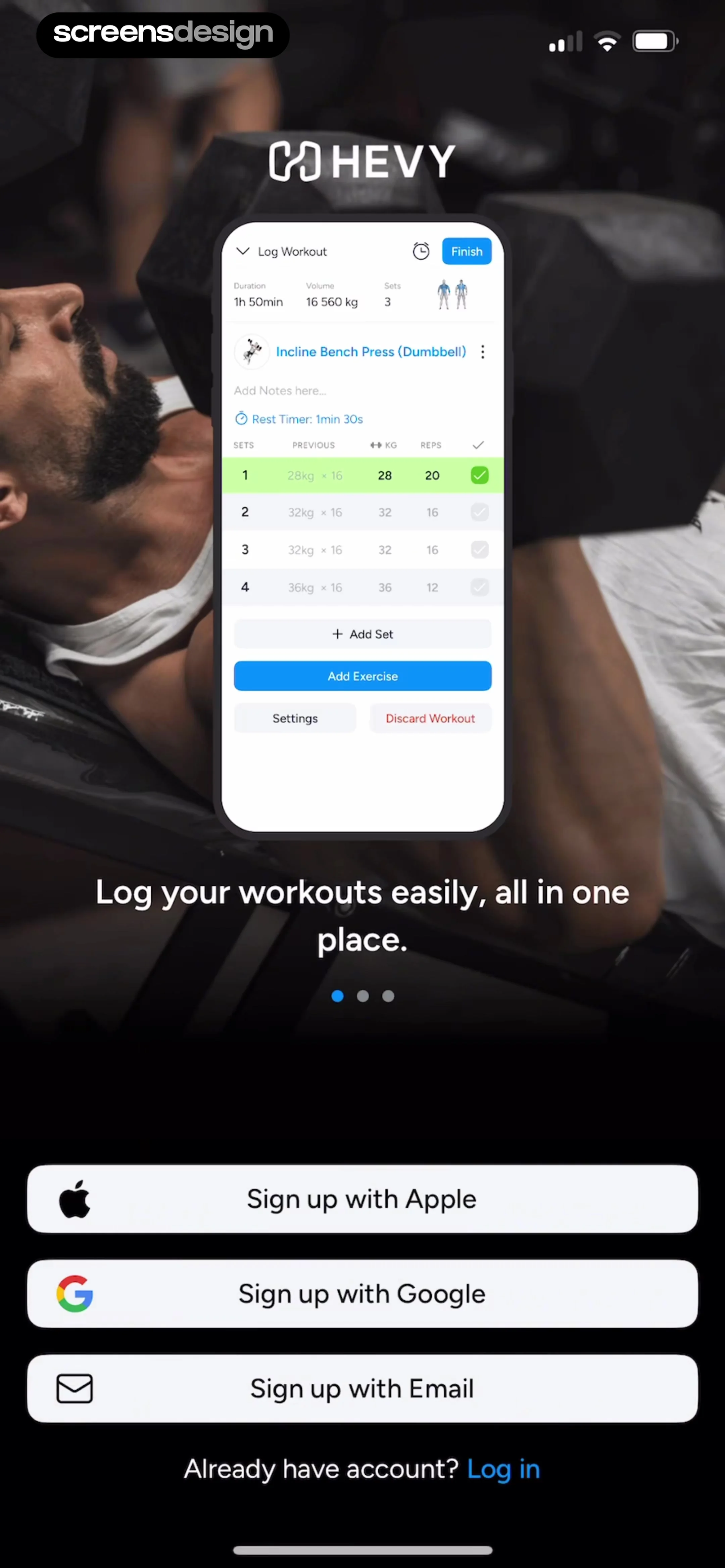Hevy - Workout Tracker Gym Log screen 2