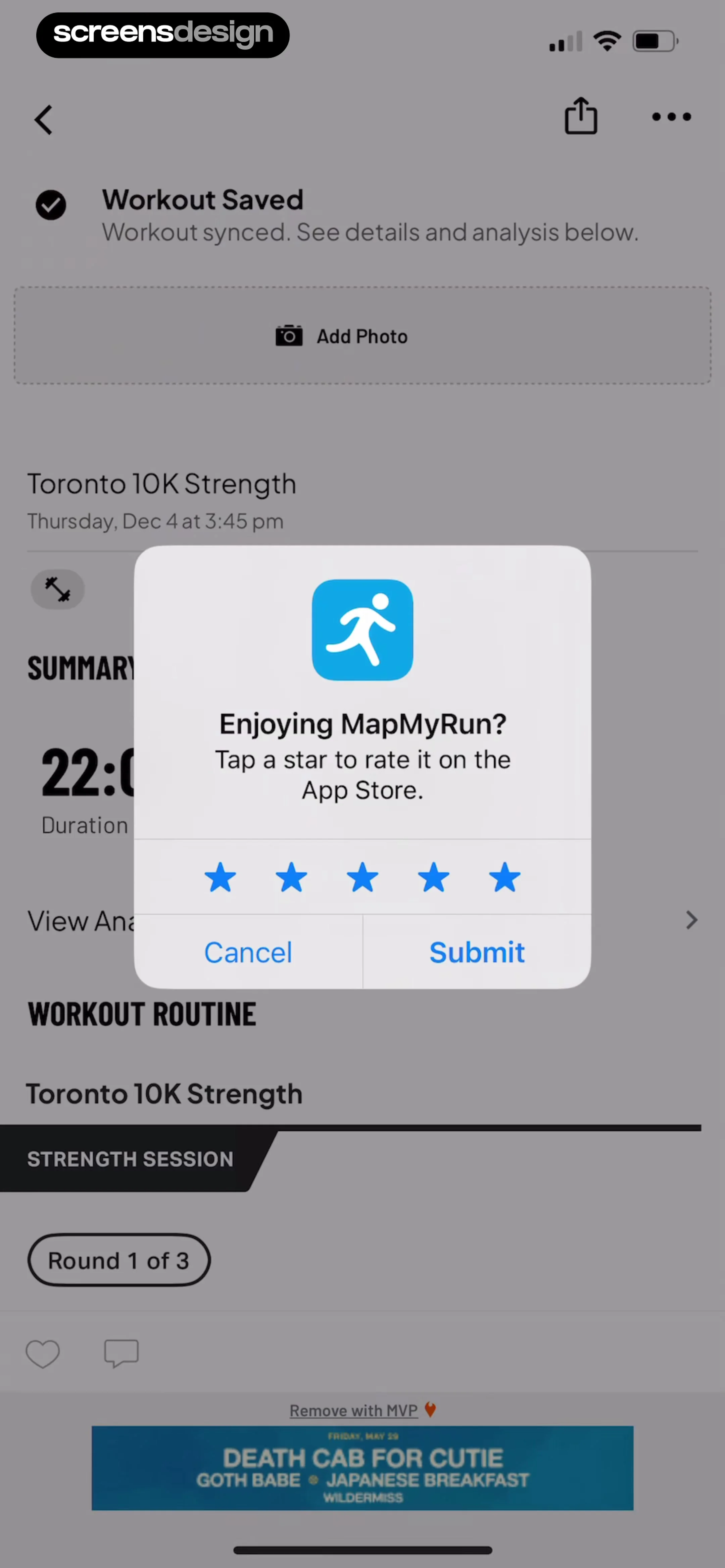 Map My Run GPS Running Tracker screen 114