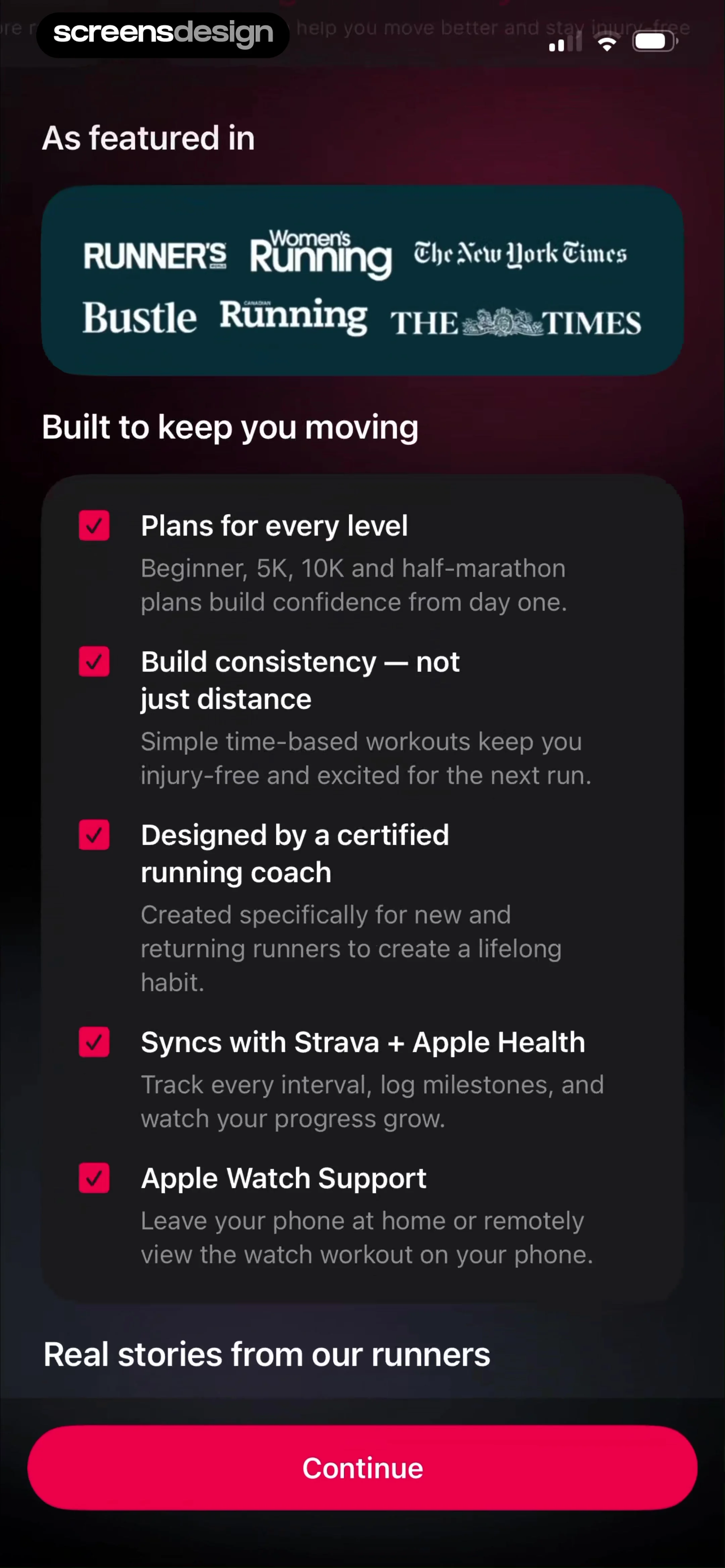 None to Run: Beginner, 5K, 10K screen 3