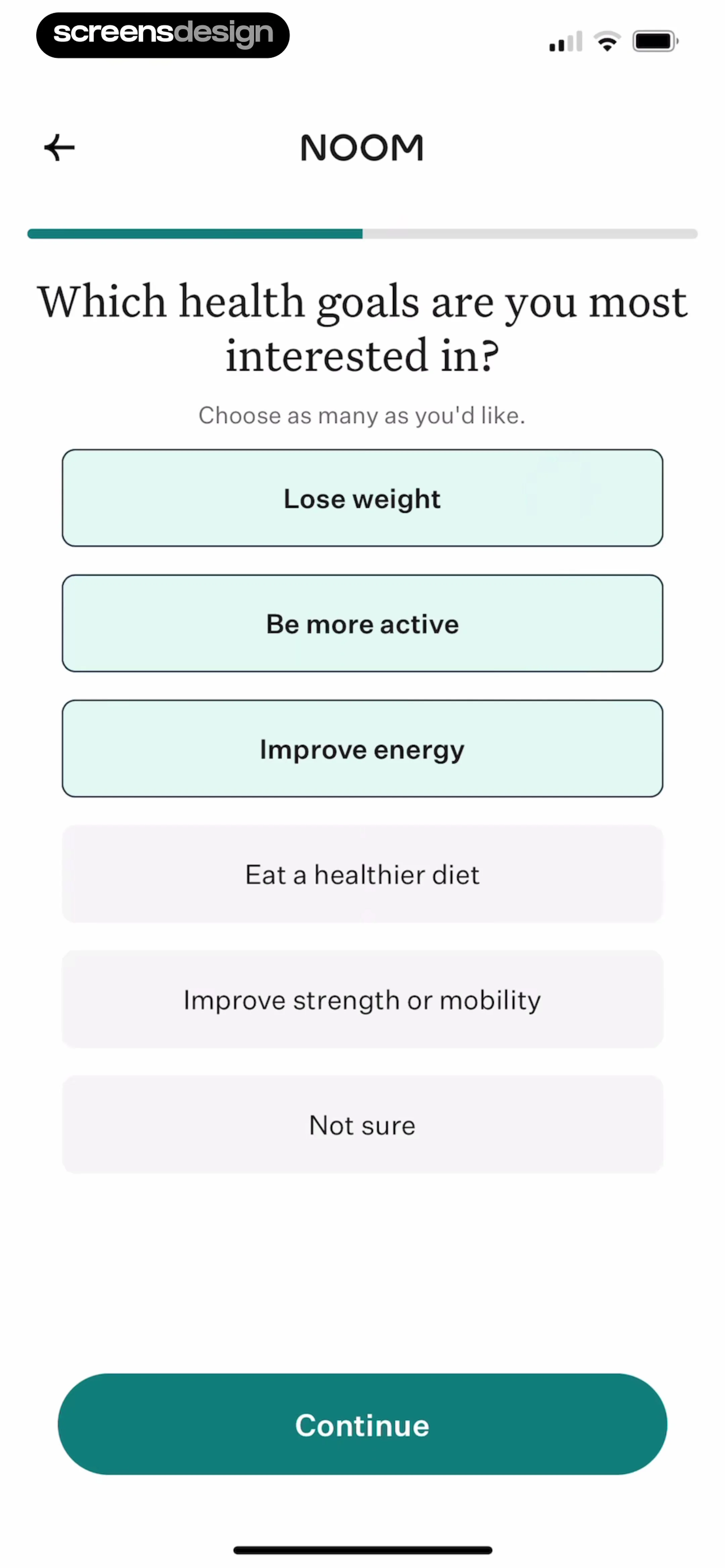 Noom — 行為心理學滑桿