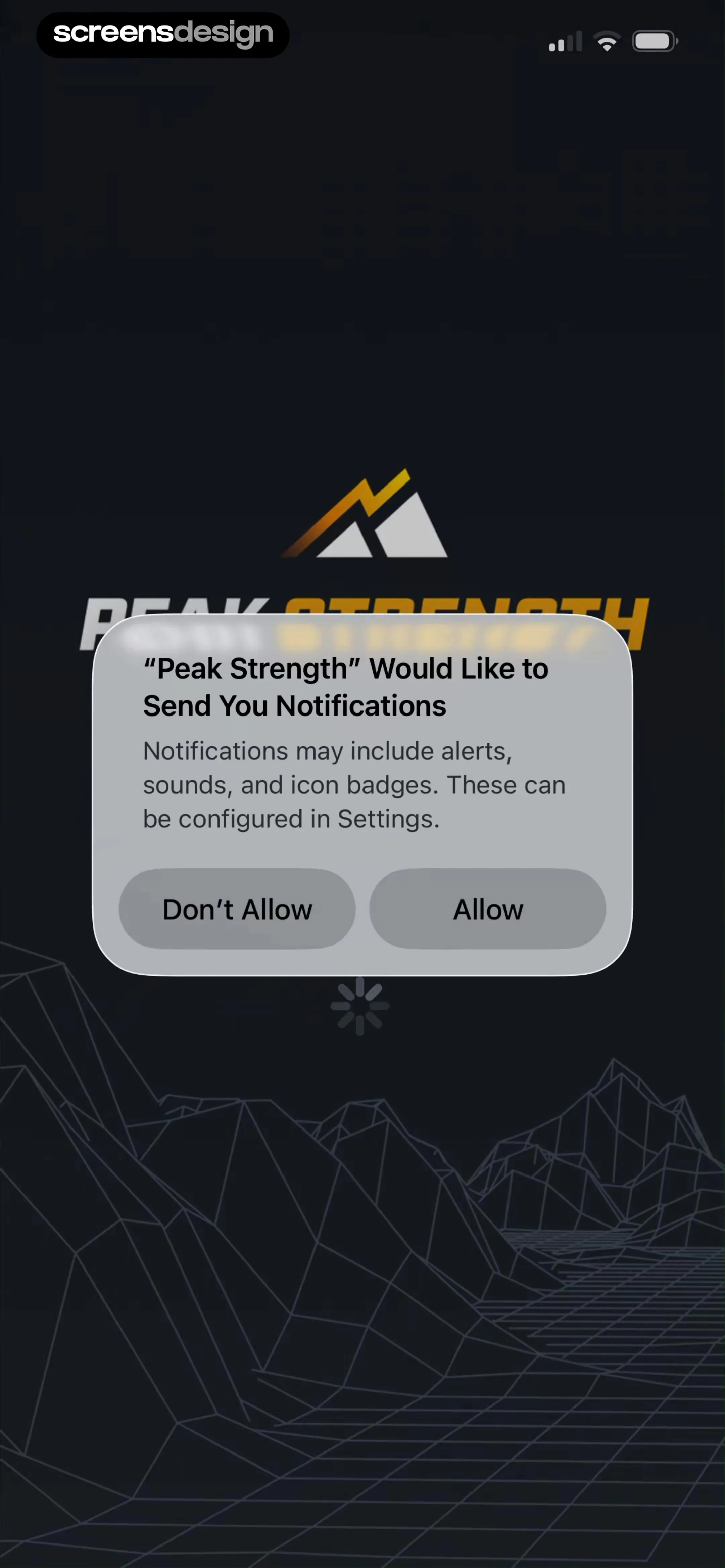 Peak Strength screen 2