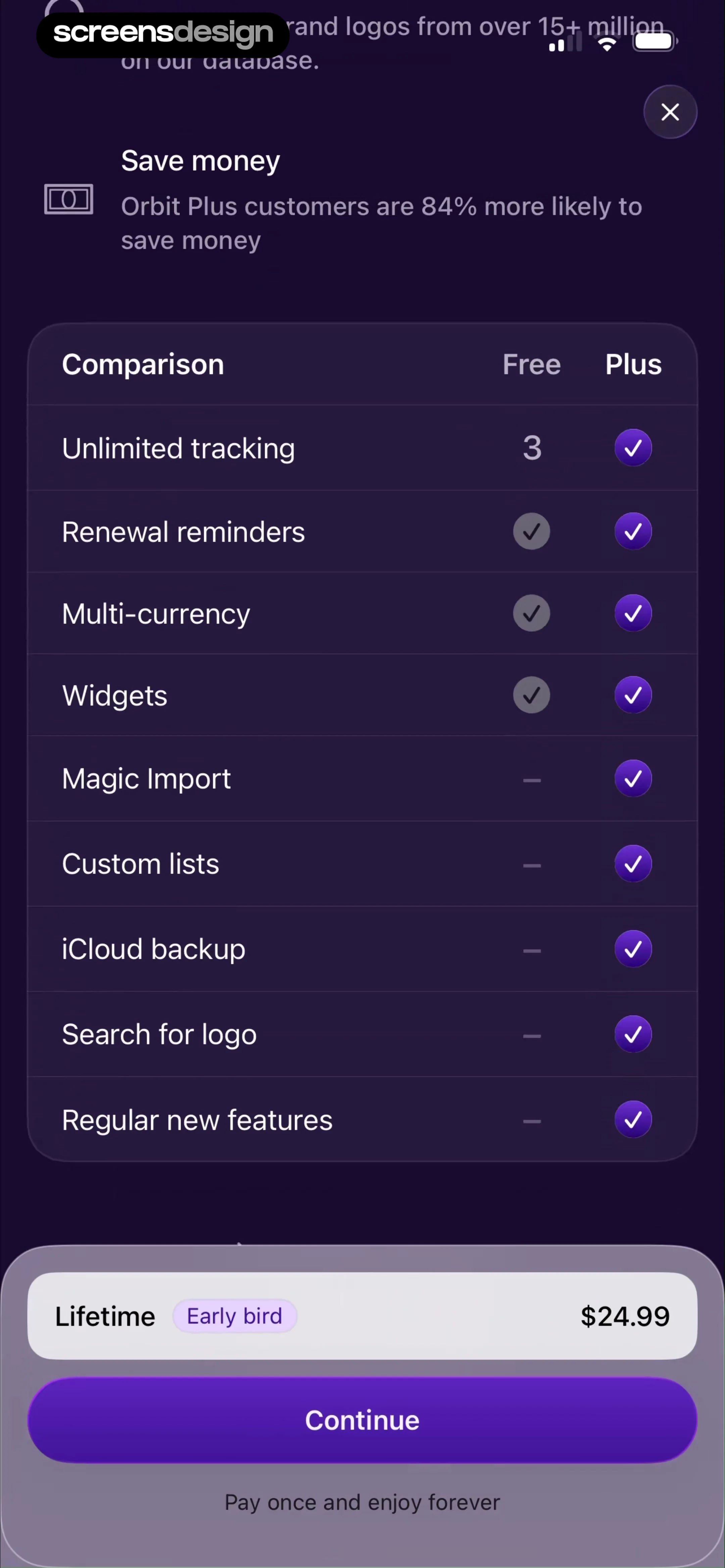 Subscription Manager: Orbit screen 7