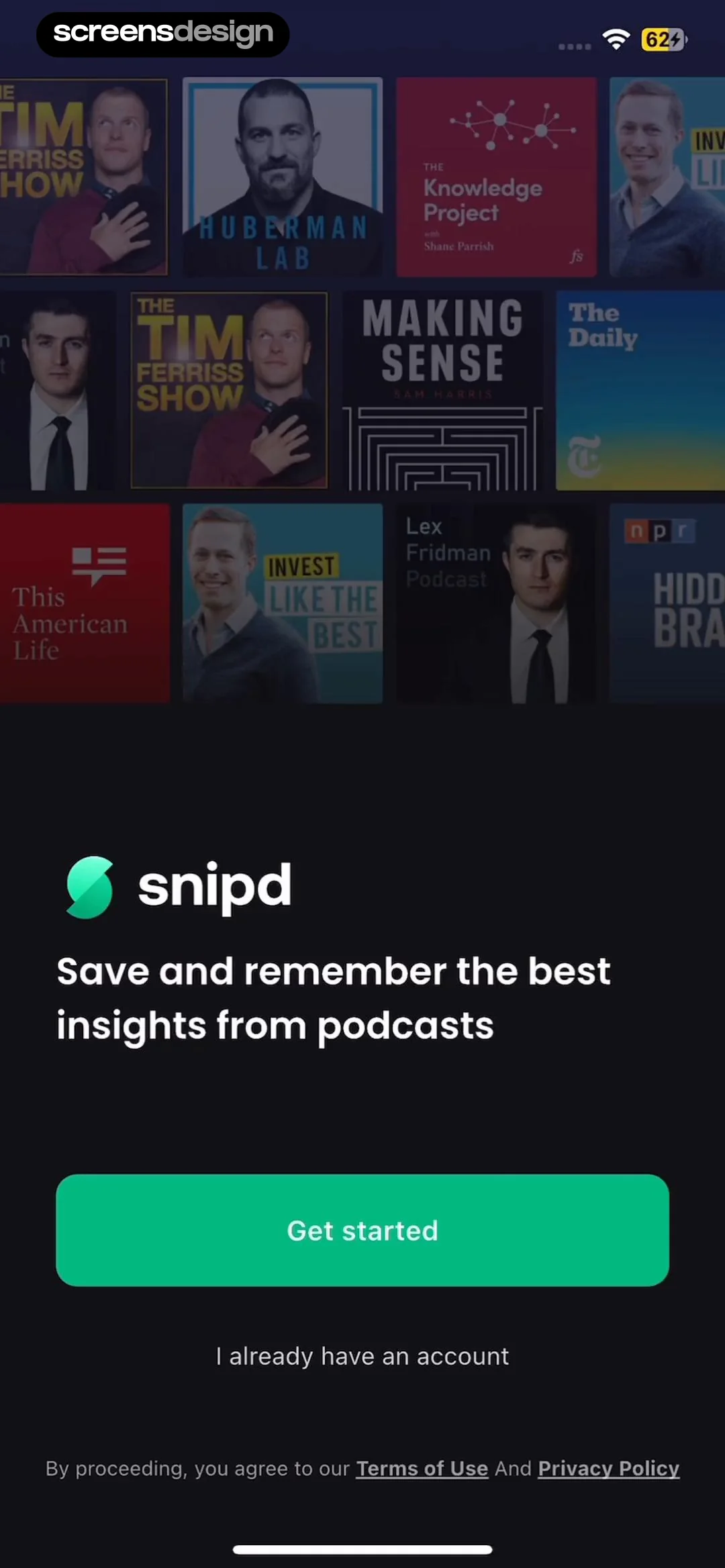 Snipd | AI Podcast Player screen 2