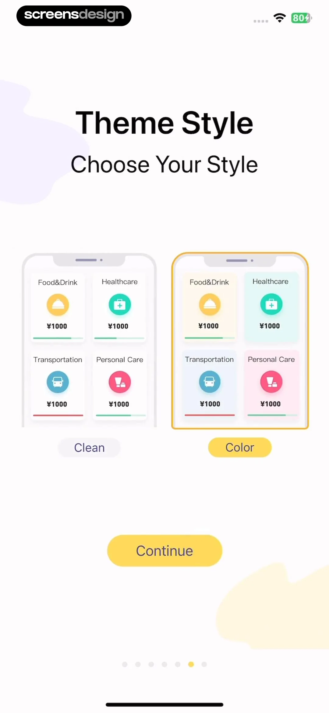Budget app - spending tracker screen 7