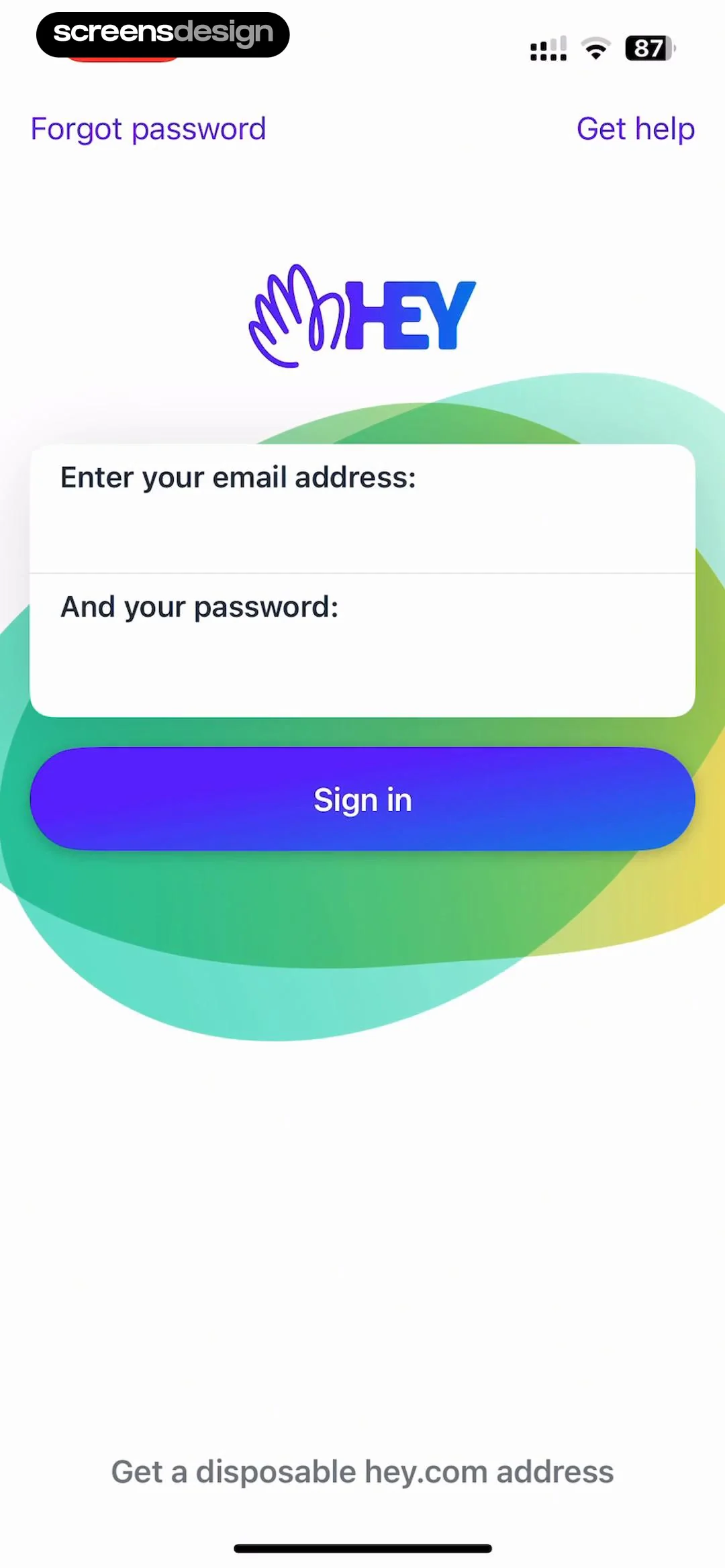 HEY Email screen 1