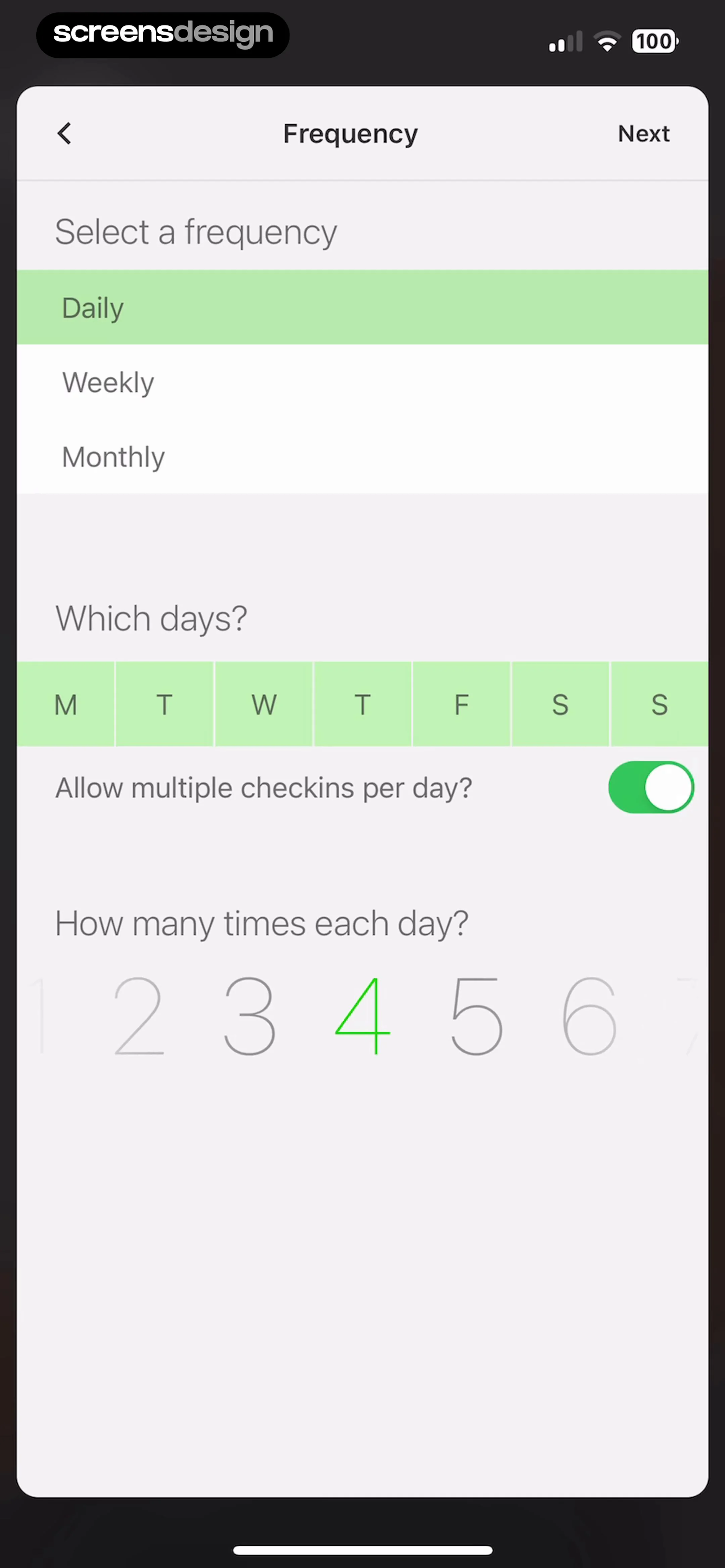 Today Habit tracker screen 6