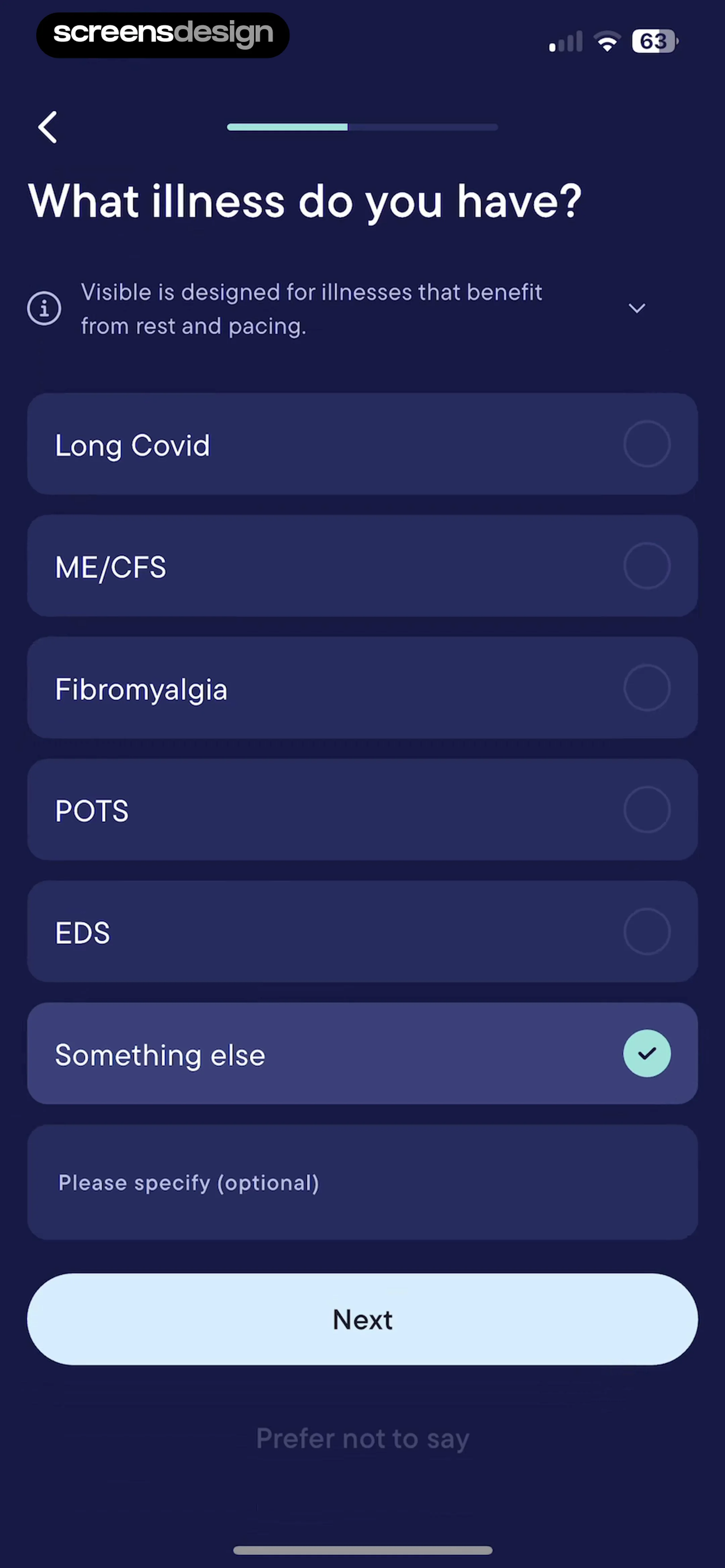 Visible: Pacing for illness screen 6