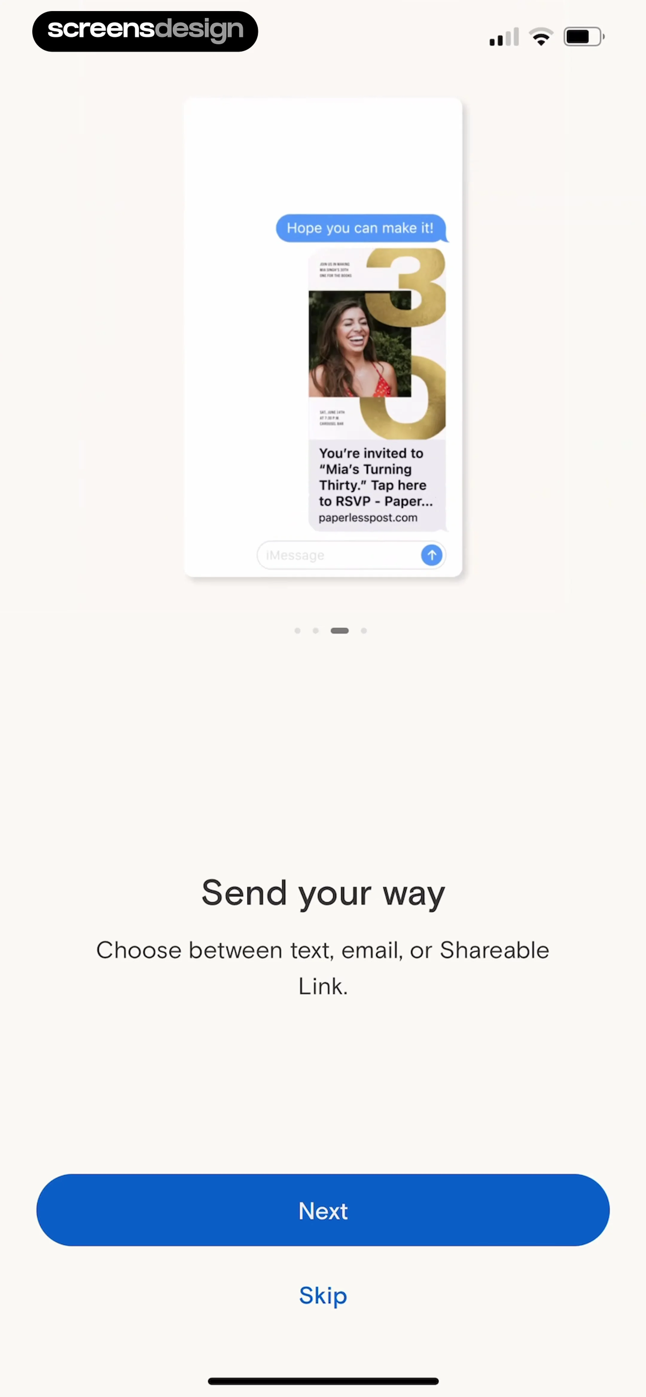 Paperless Post: Invitations screen 4