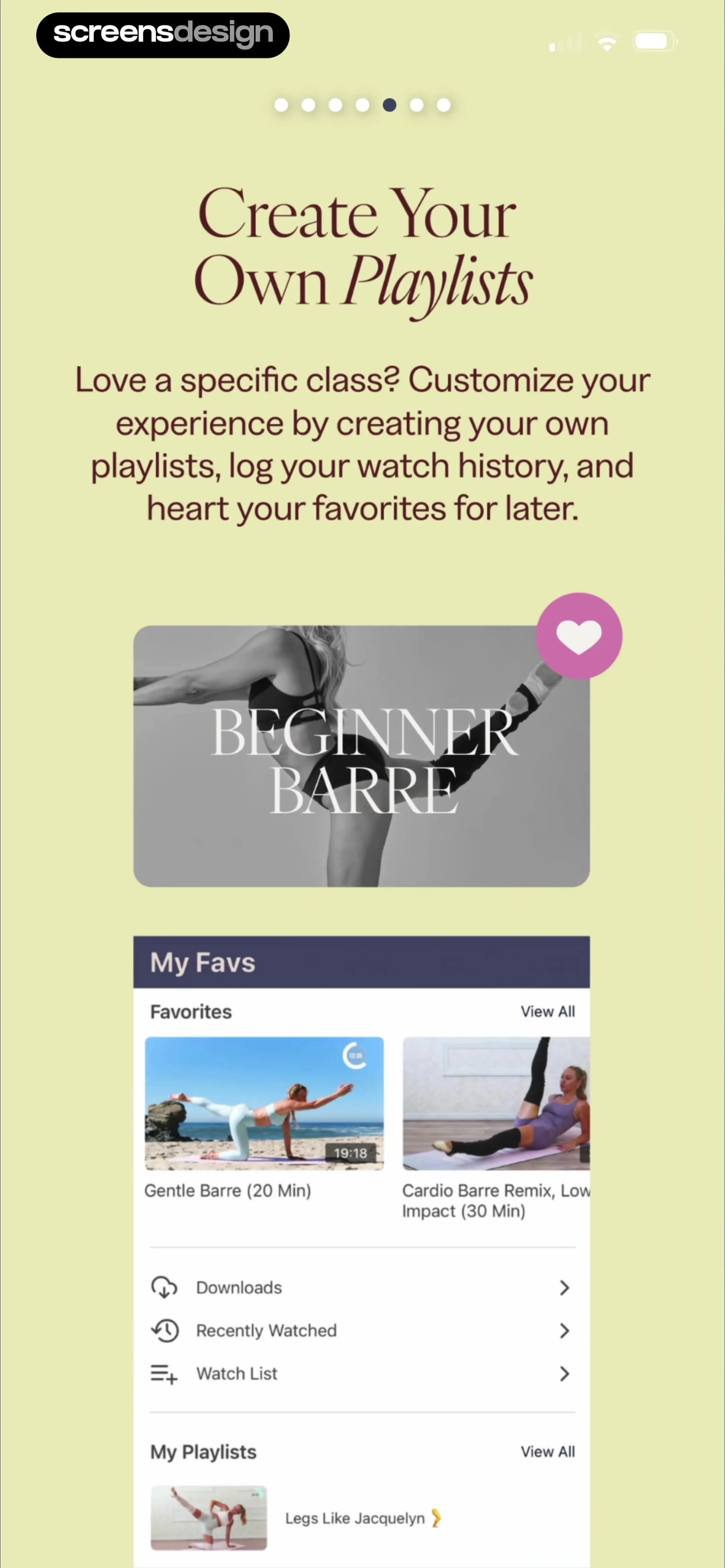 Barre Definition screen 7