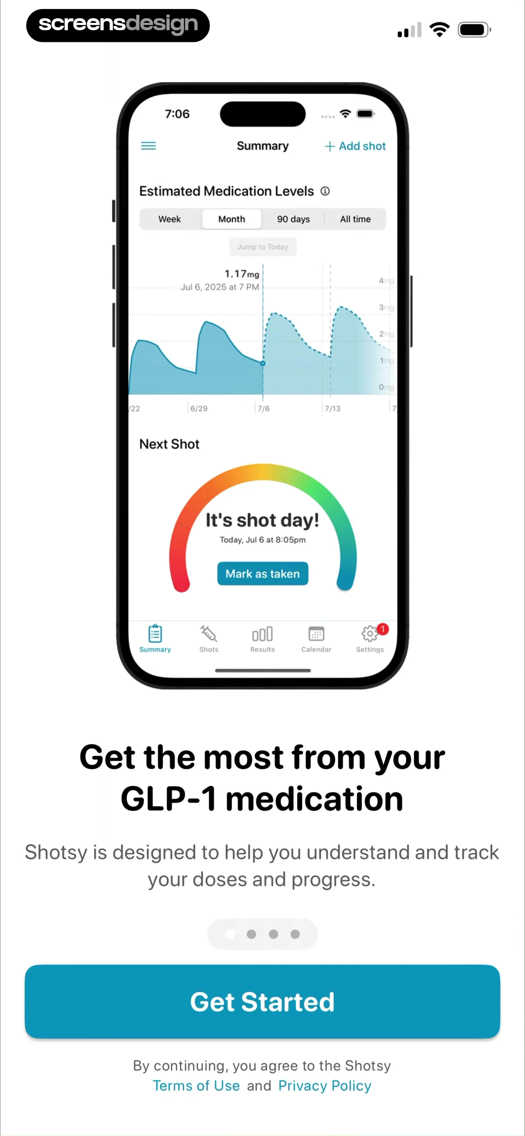 Shotsy GLP-1 Tracker screen 2