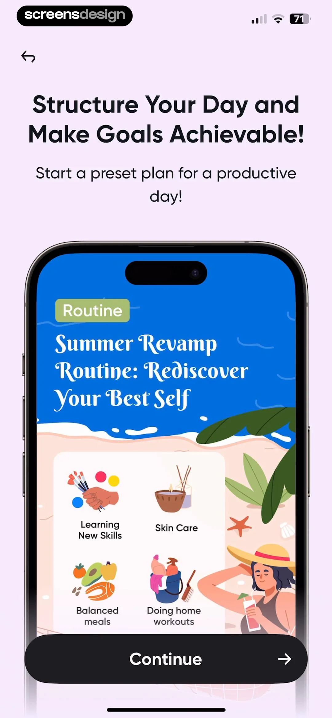 Me+ Lifestyle Routine screen 6