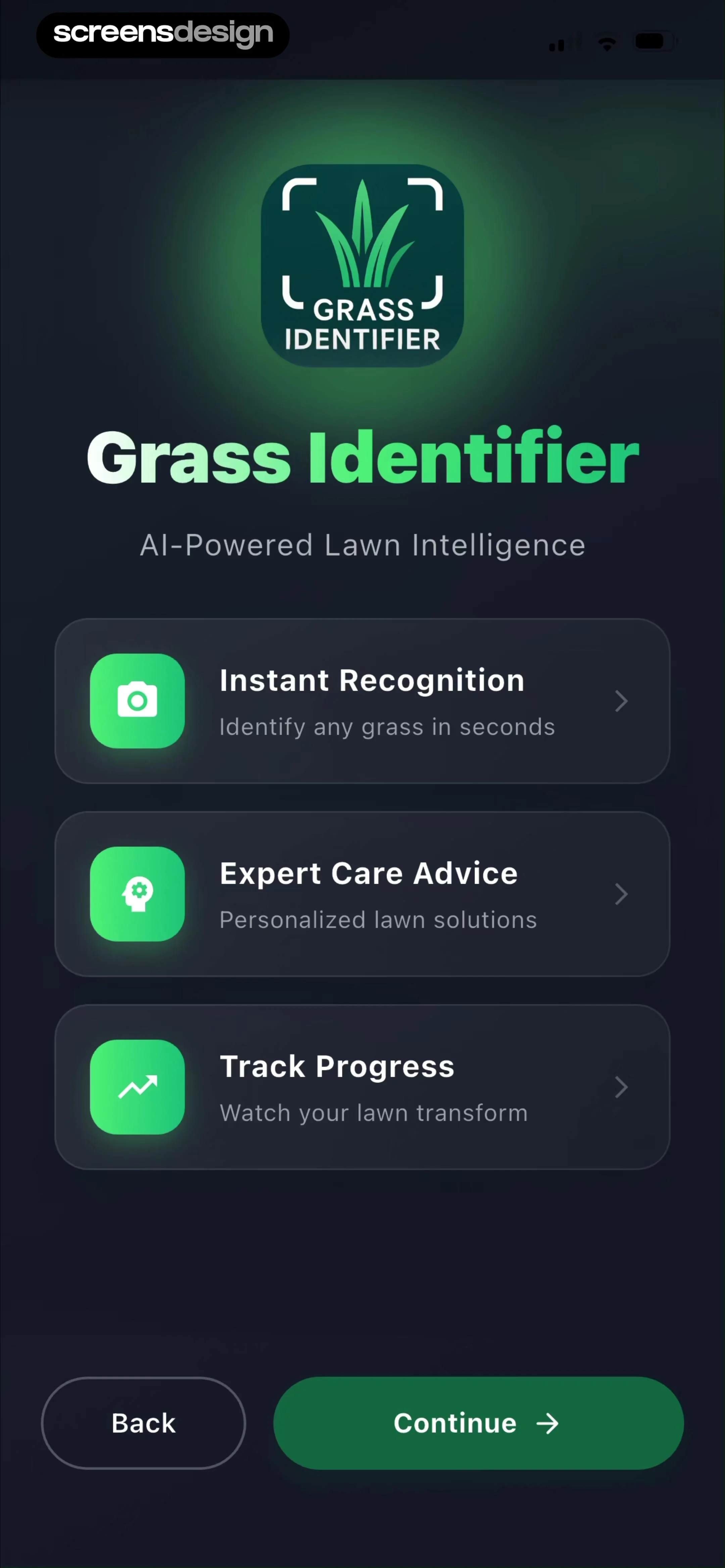 Grass Identifier: AI Scan screen 5