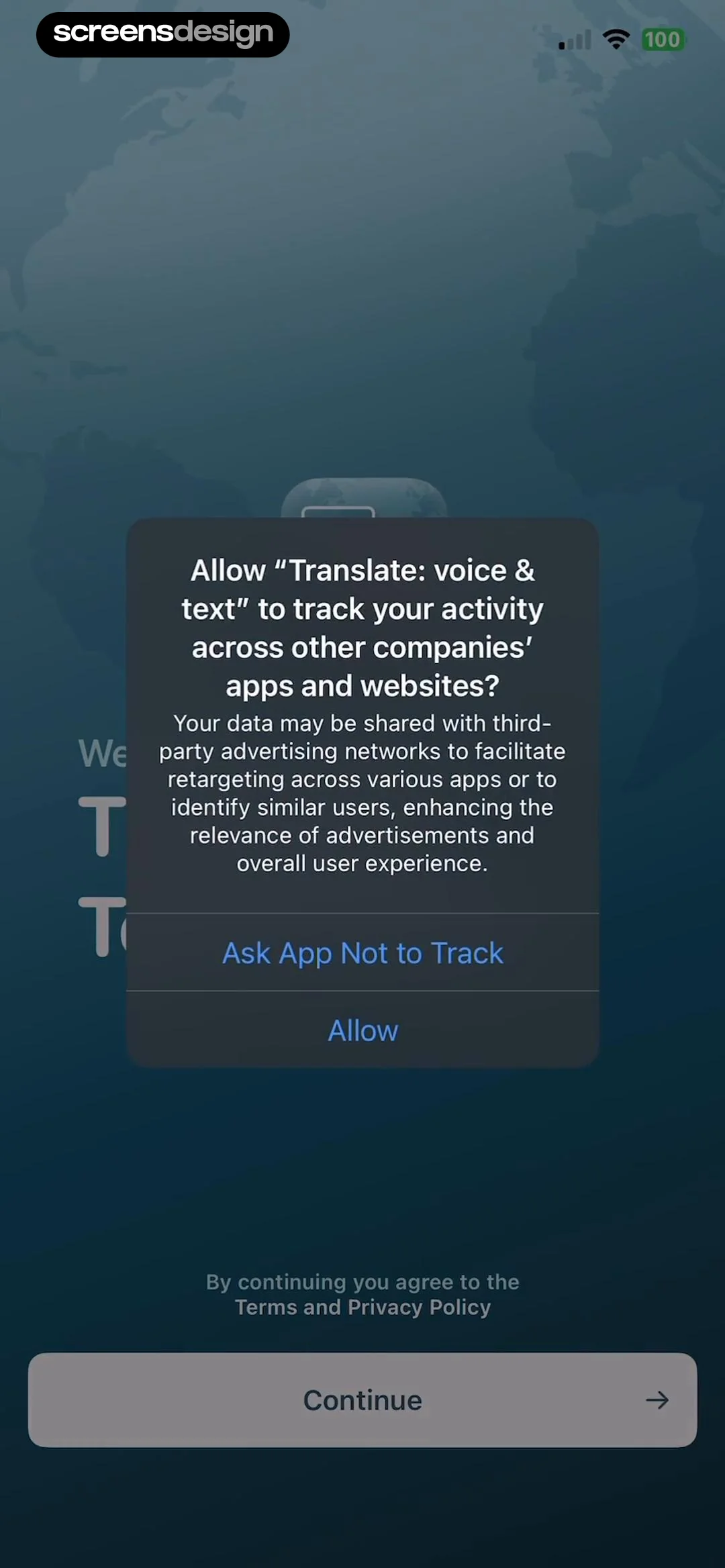 Translate: Voice & Text screen 2