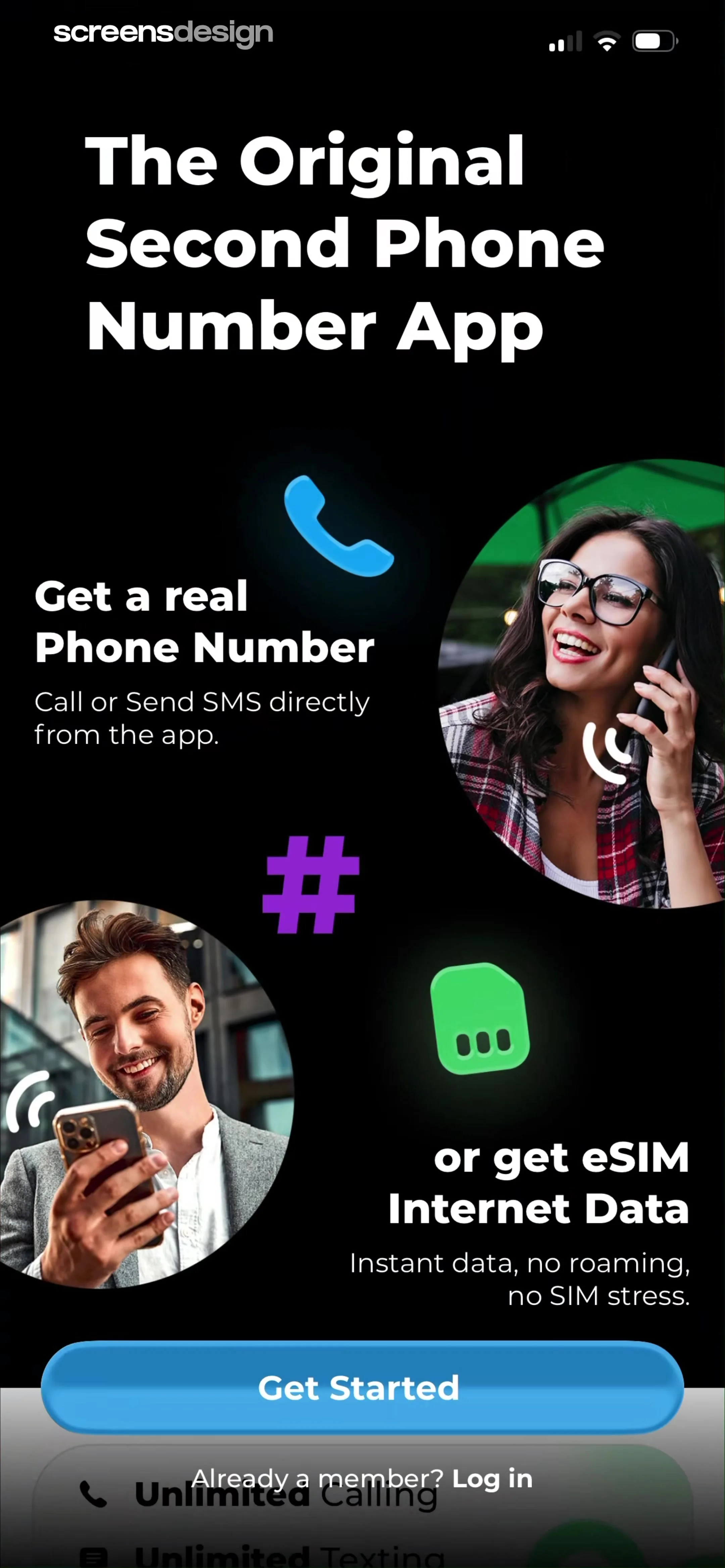 OnPhone: Second Number & eSIM screen 3