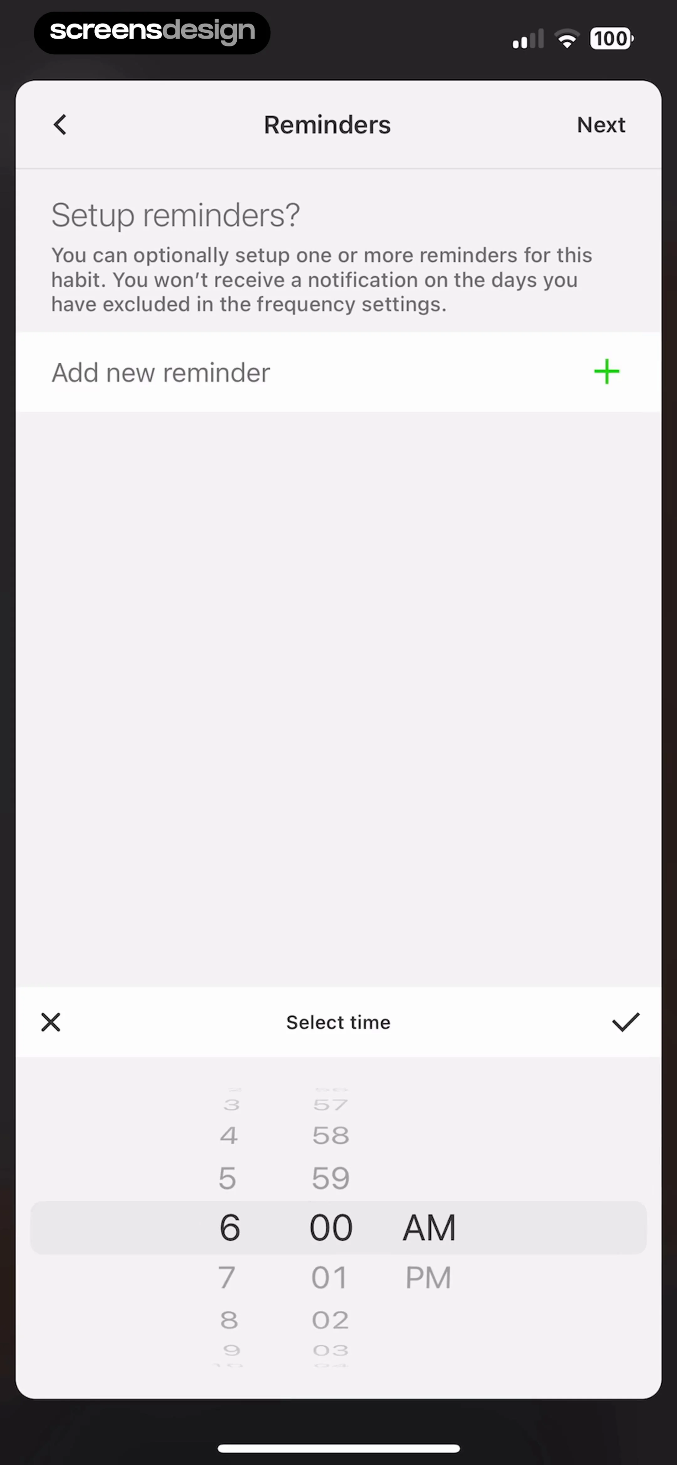 Today Habit tracker screen 8
