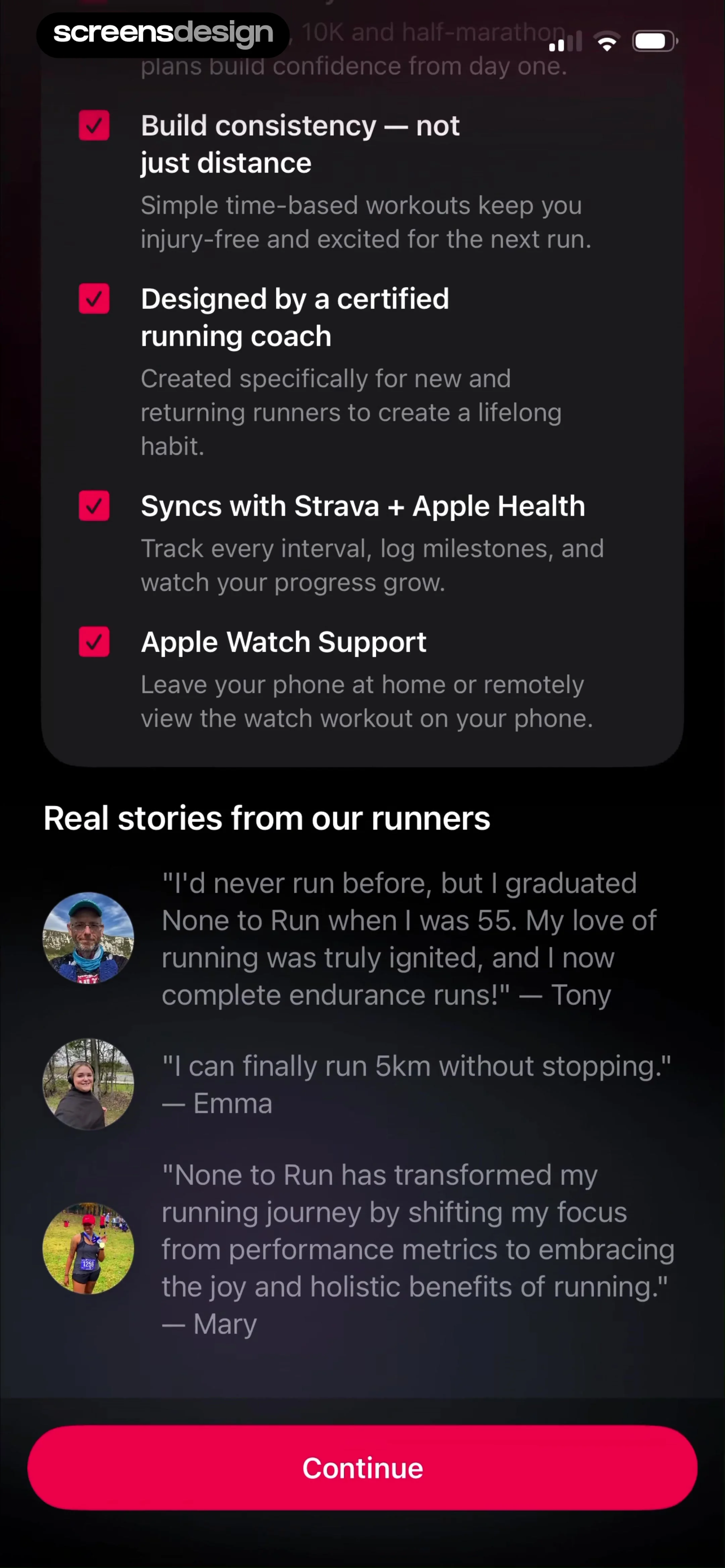None to Run: Beginner, 5K, 10K screen 4