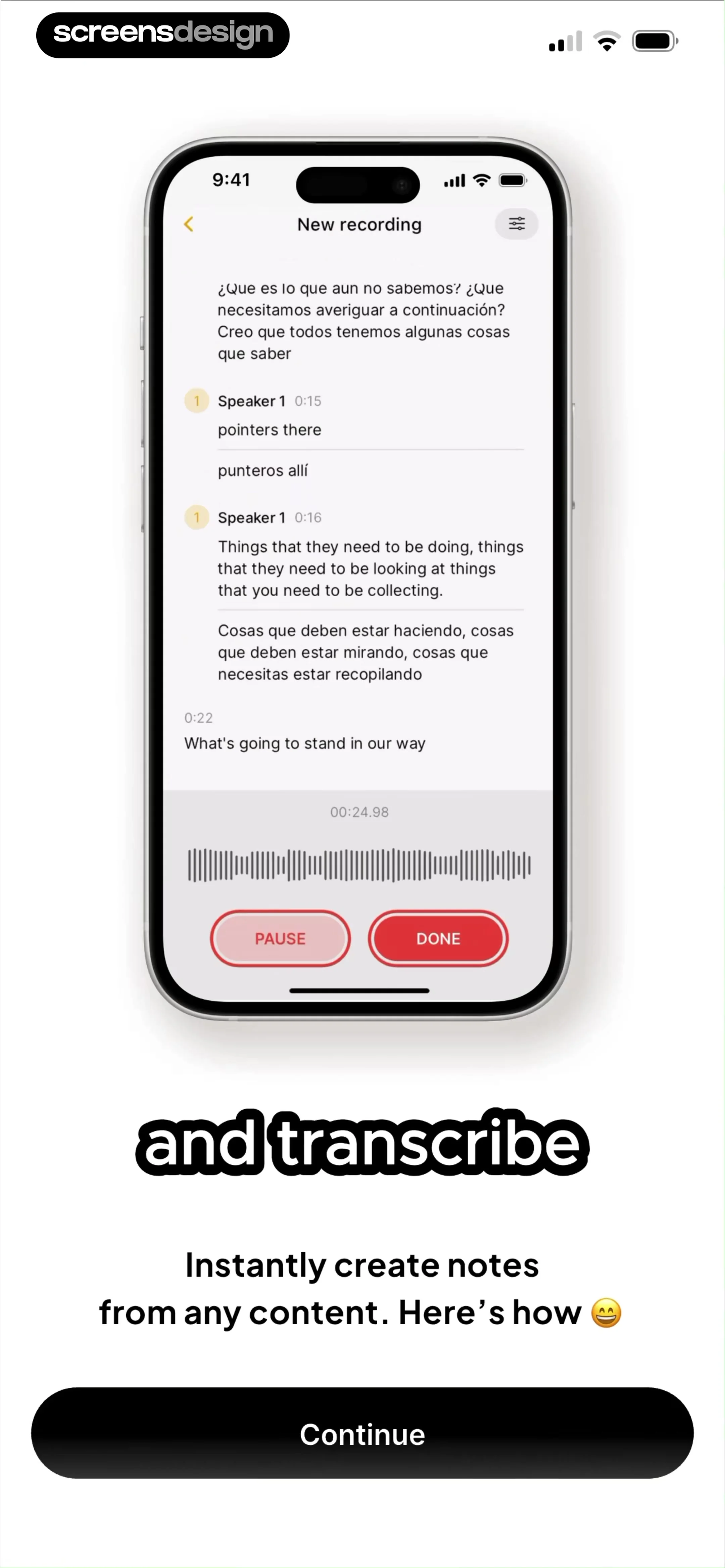 HyNote: AI Note Taker, Summary screen 3
