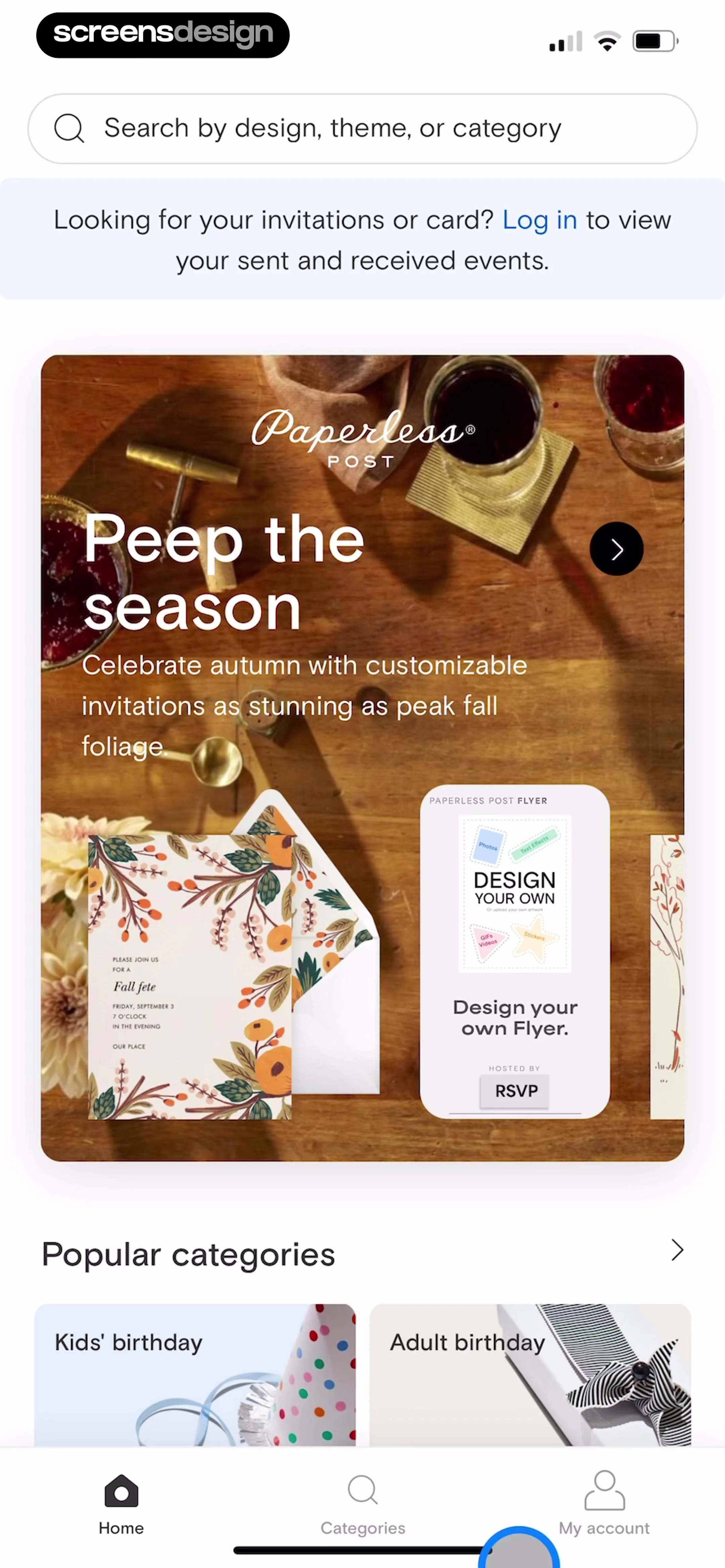 Paperless Post: Invitations screen 6