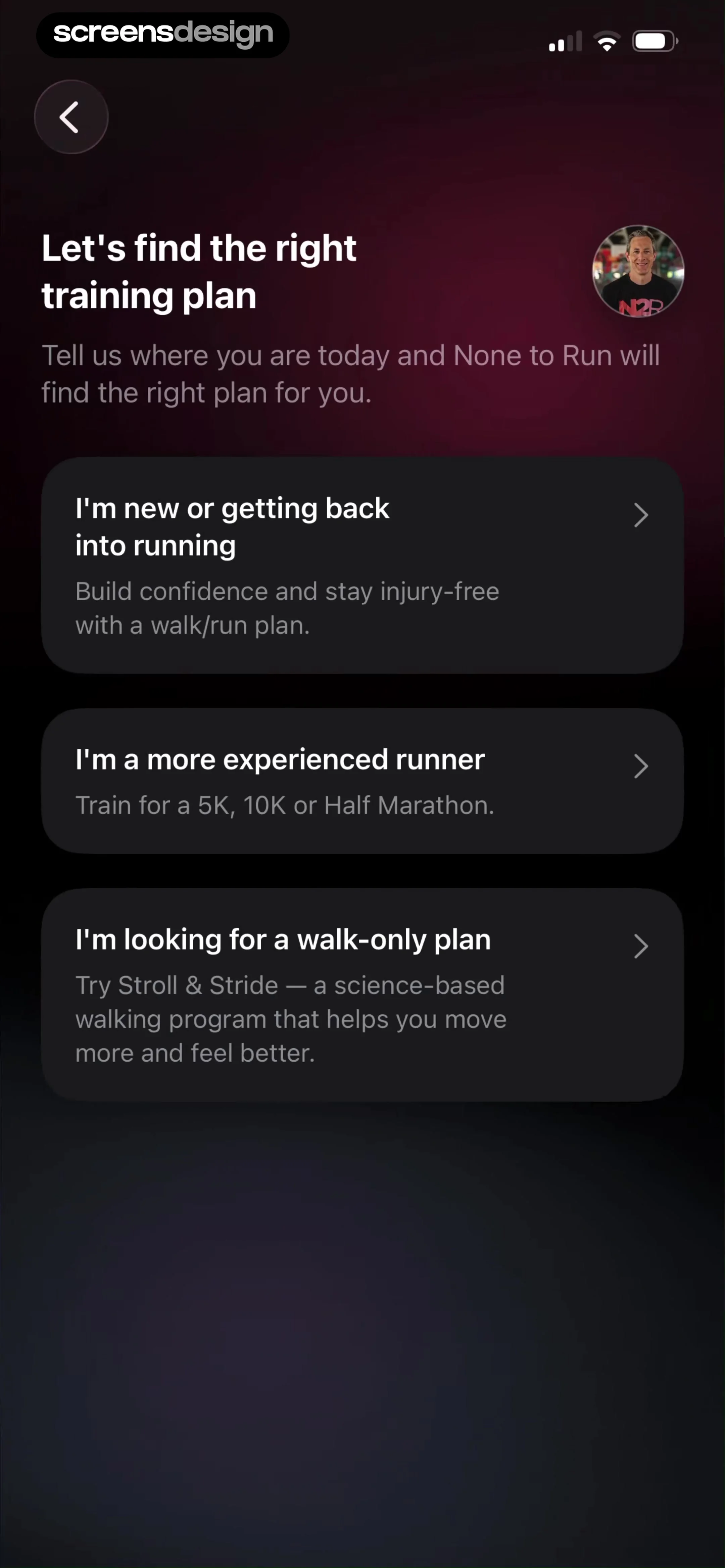 None to Run: Beginner, 5K, 10K screen 5