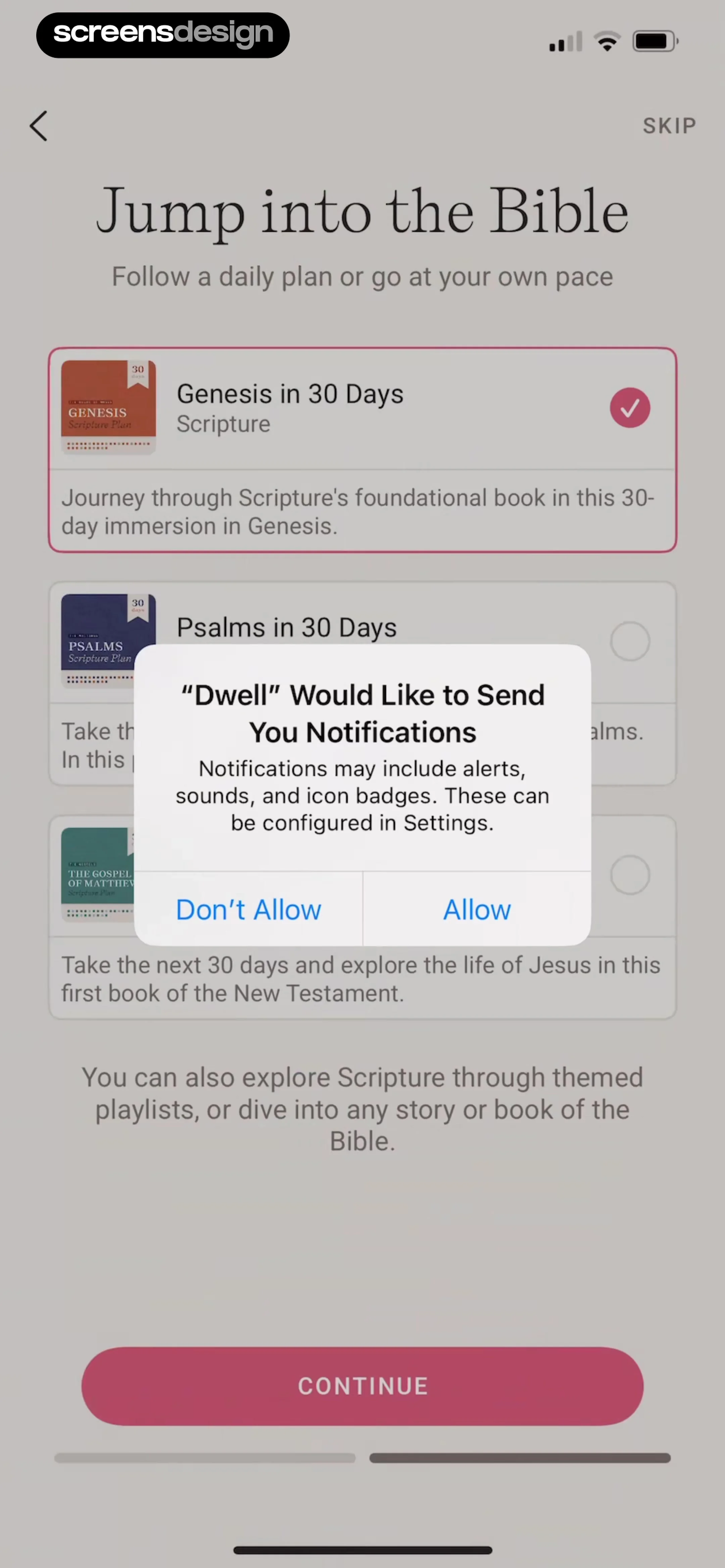 Dwell: Audio Bible screen 5
