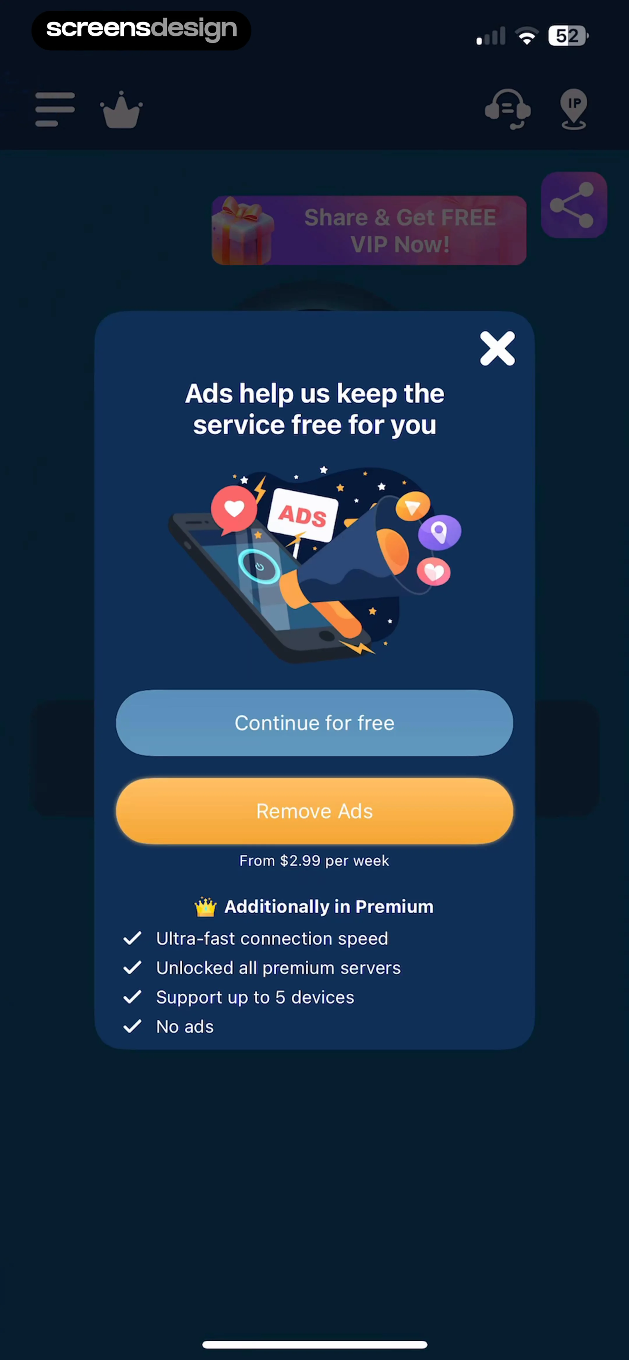 VPN - Fast VPN Super ™ replay screen