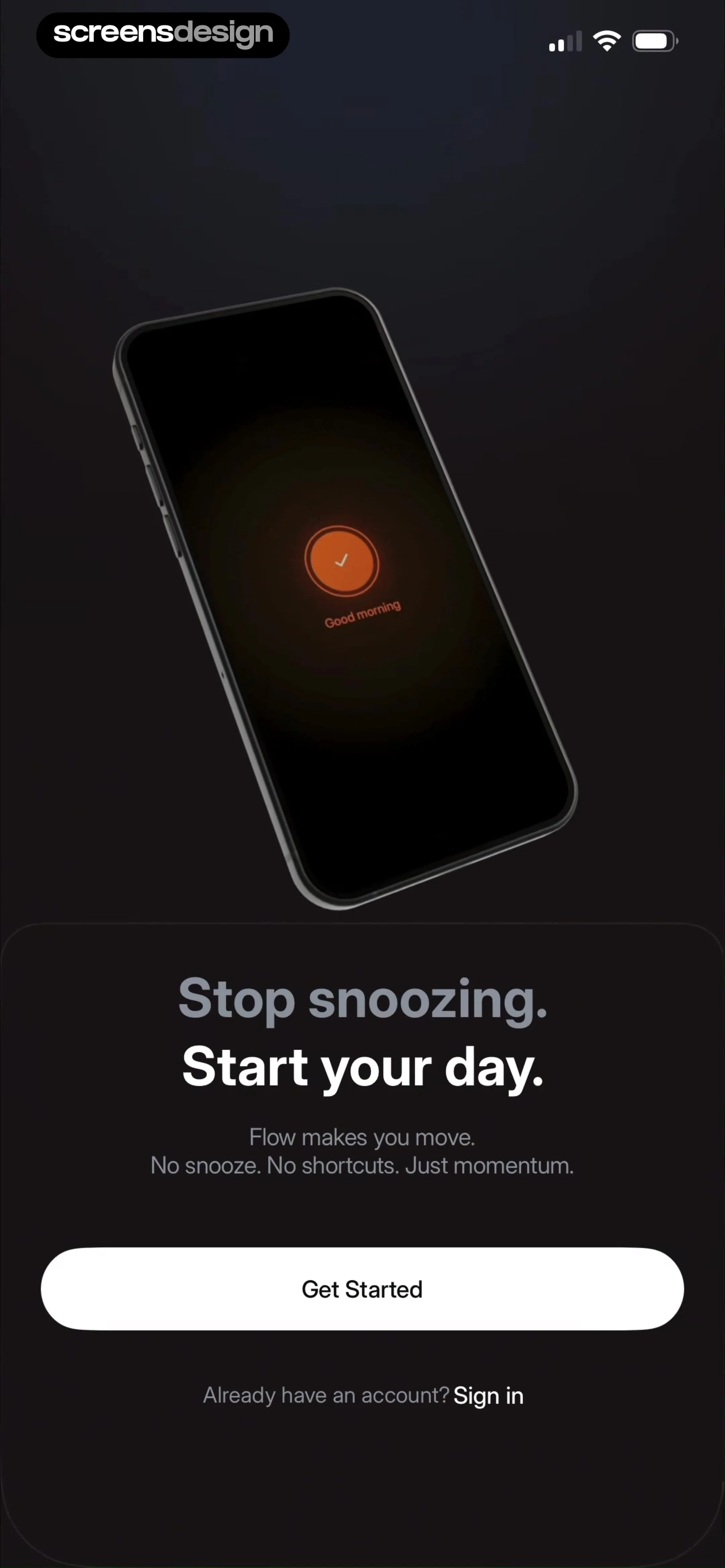 Flow - Wake Up screen 2