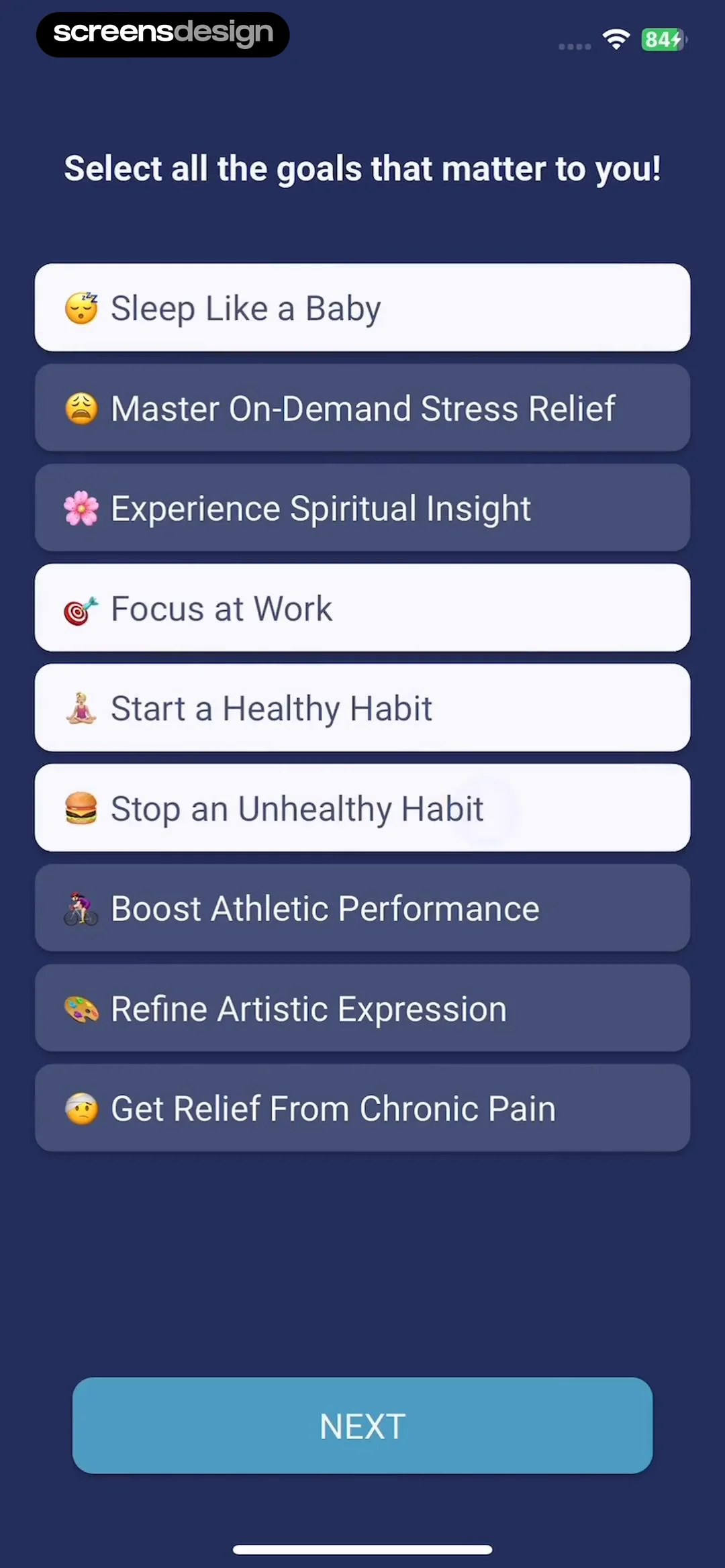 Brightmind Meditation replay screen