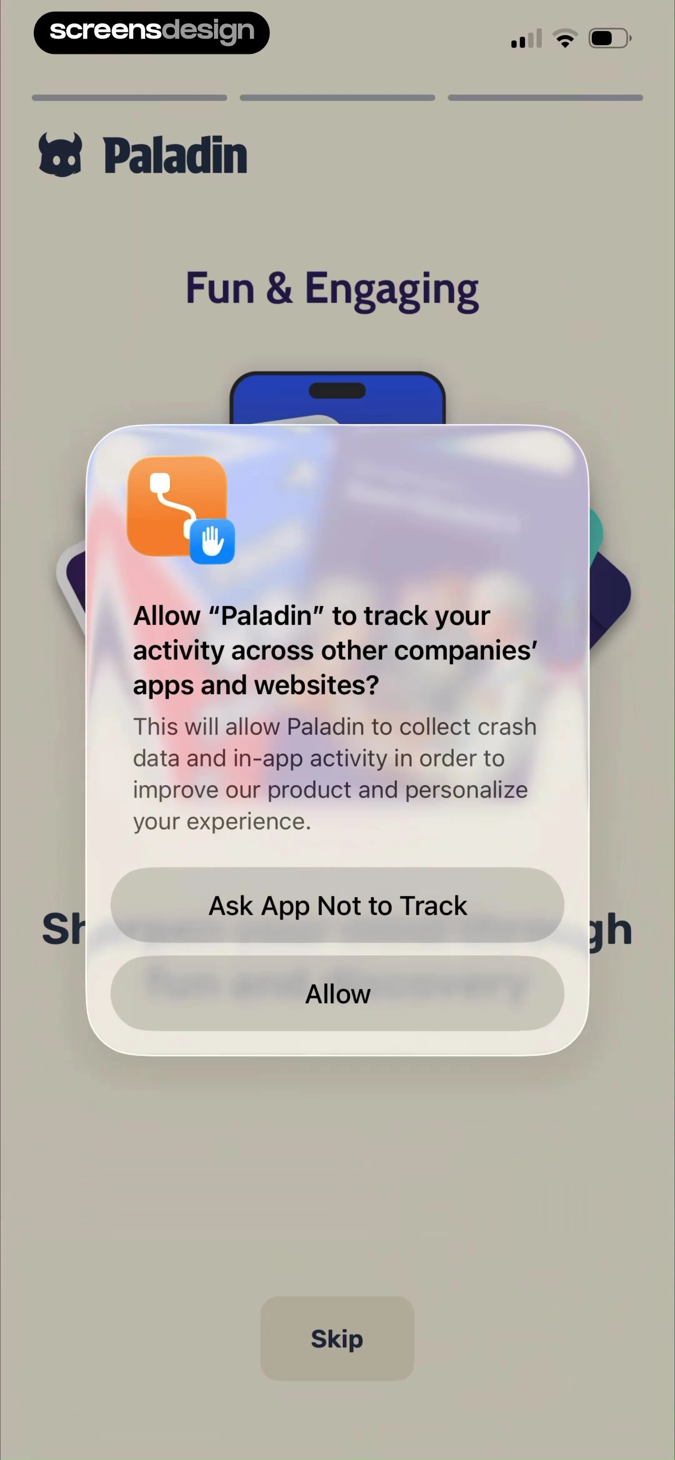 Paladin: Learn History screen 2