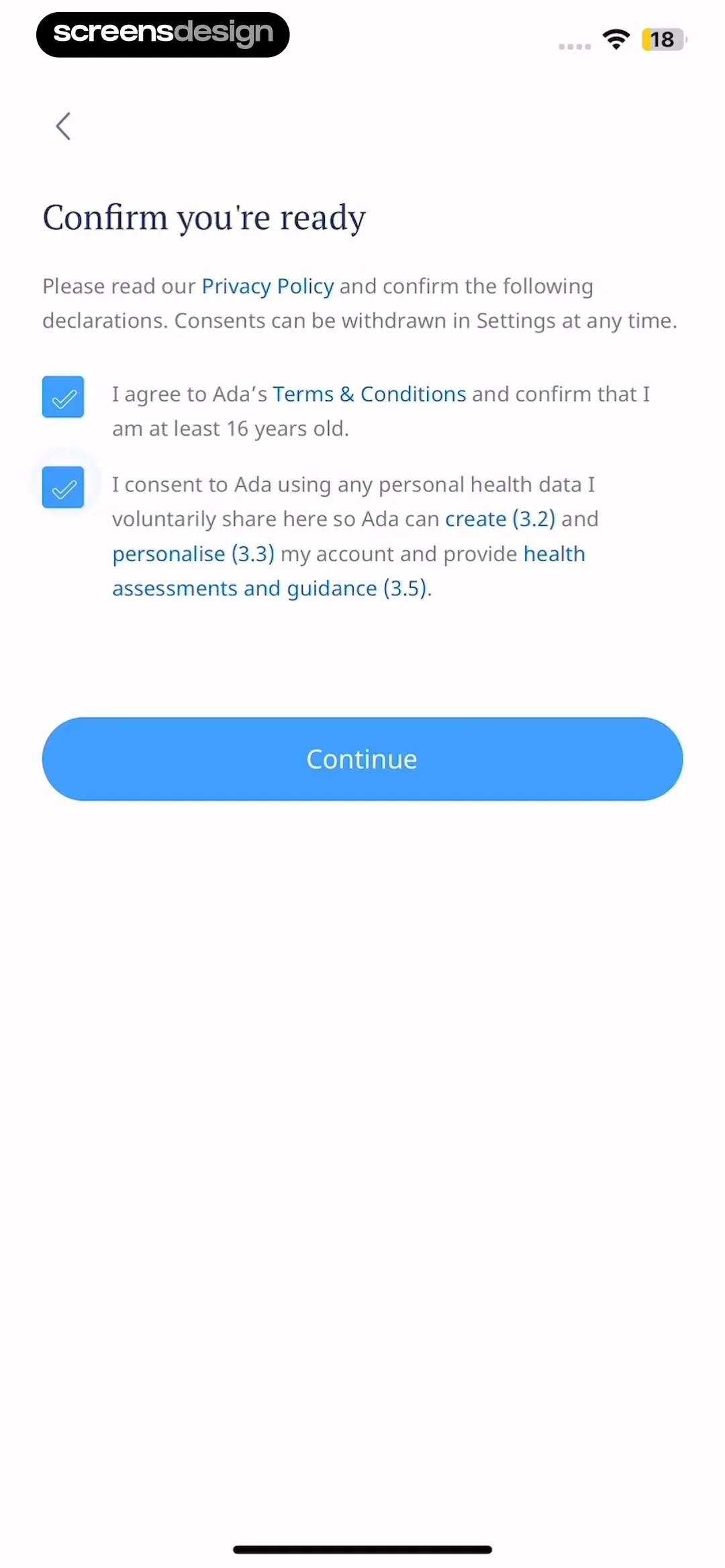 Ada - your health portal screen 7