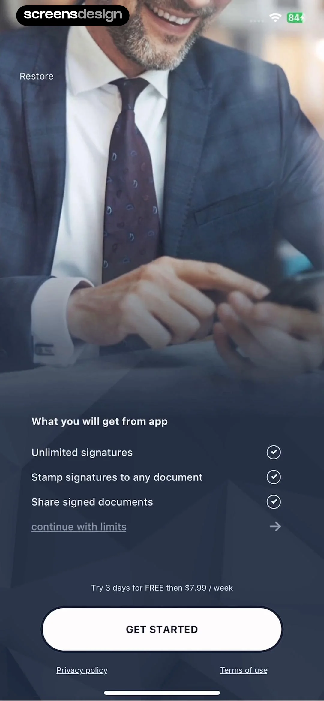 e Signature Scanner, Sign PDF screen 4