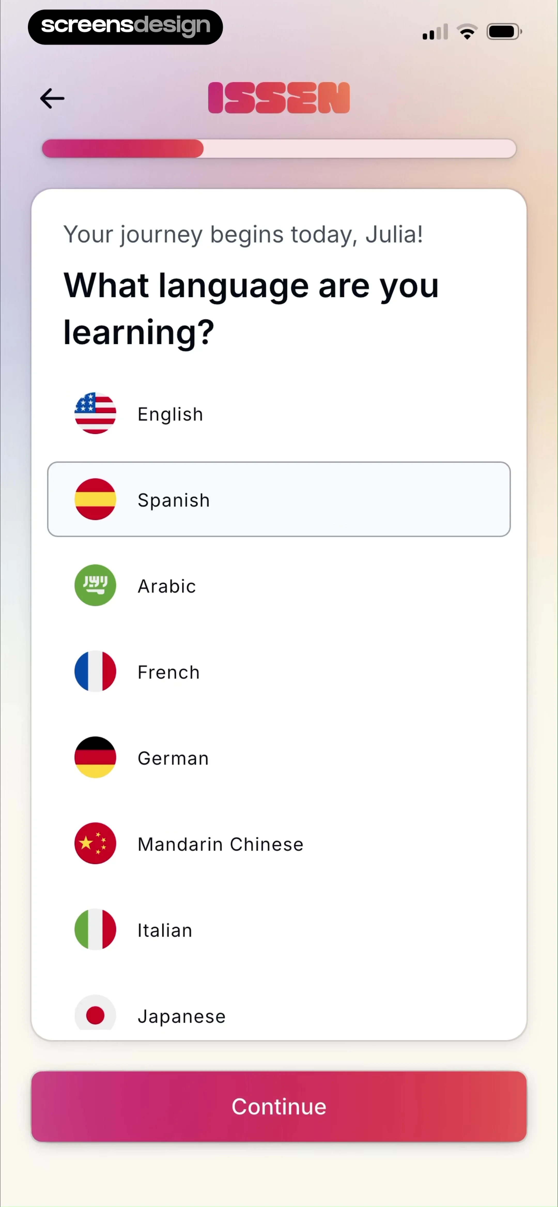 ISSEN - Voice Tutor screen 6