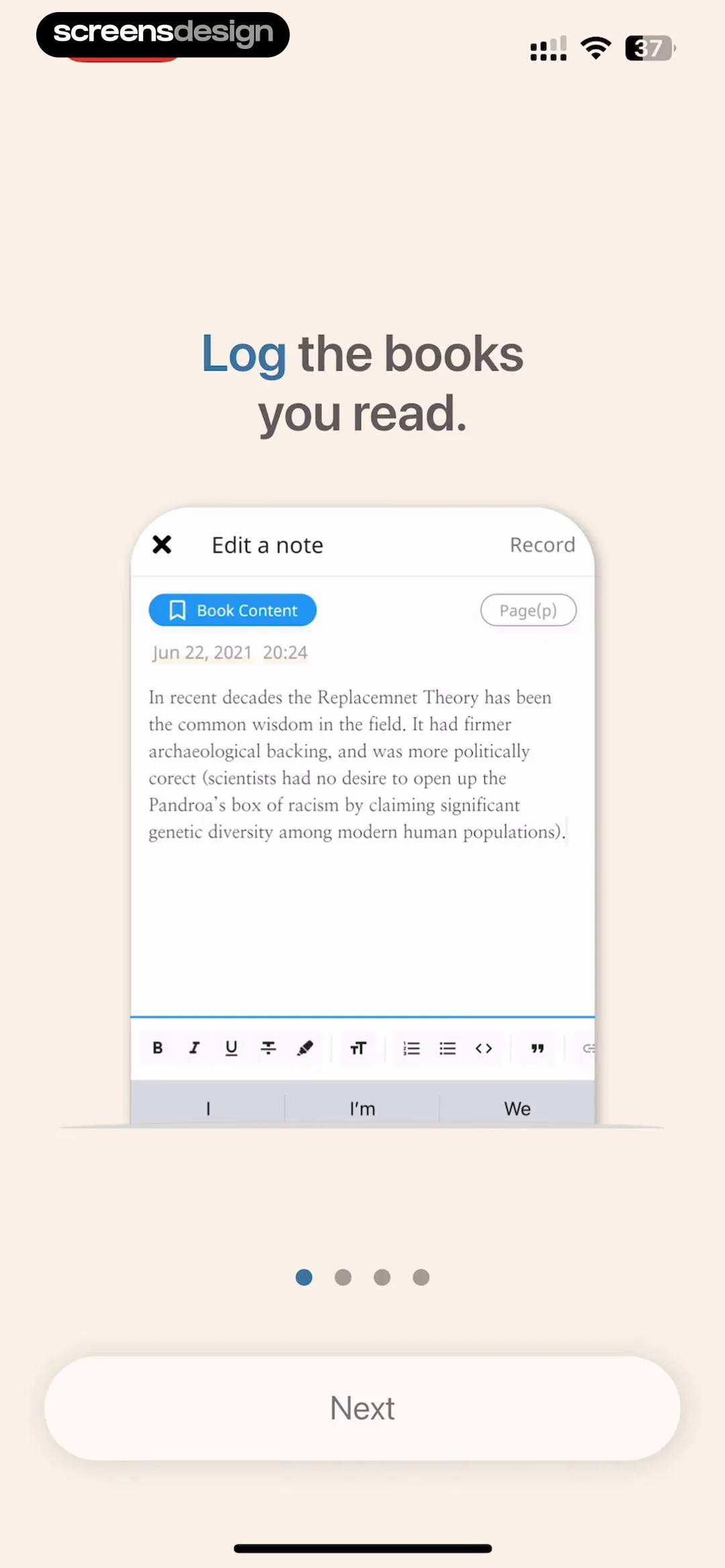 Bookmory - reading tracker screen 3