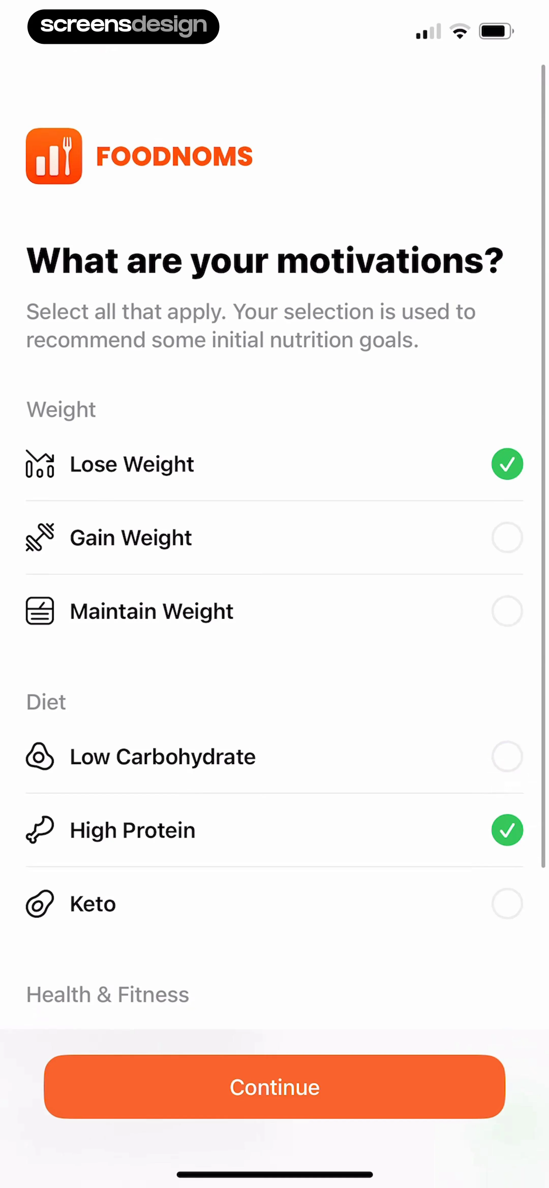 Nutrition Tracker: Foodnoms screen 7