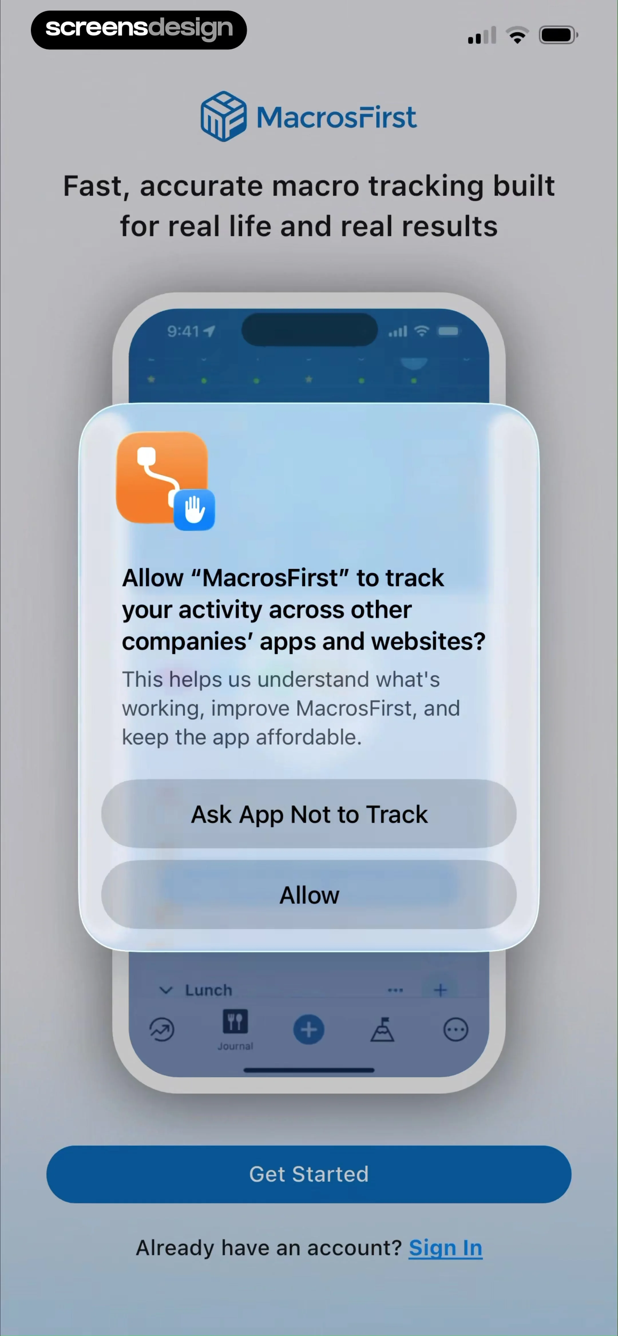 MacrosFirst - Macro Tracker screen 2