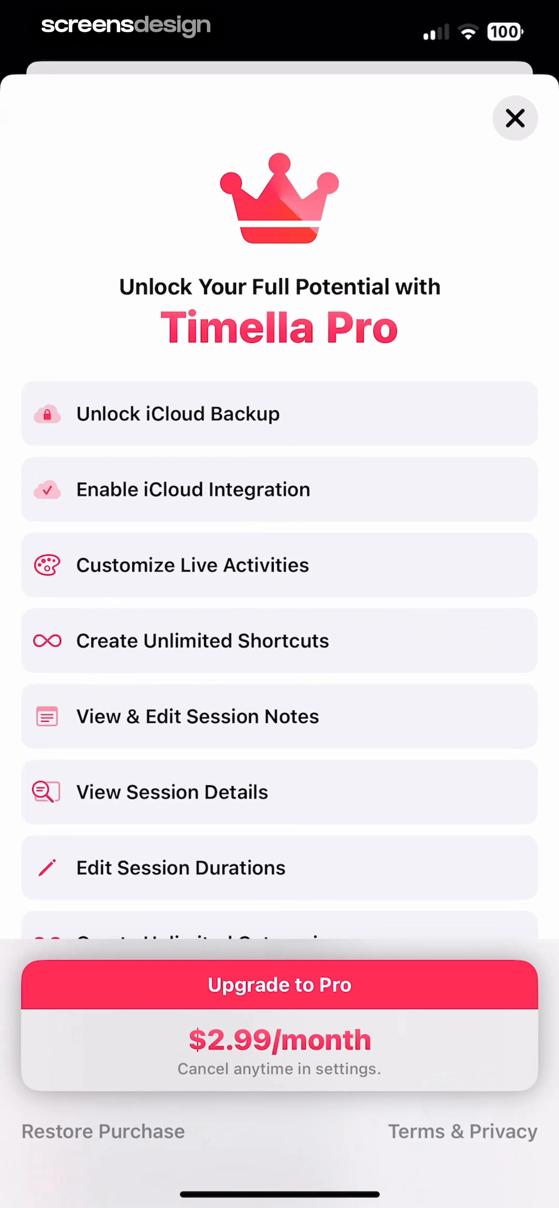 Timella: Study & Work Timer screen 3