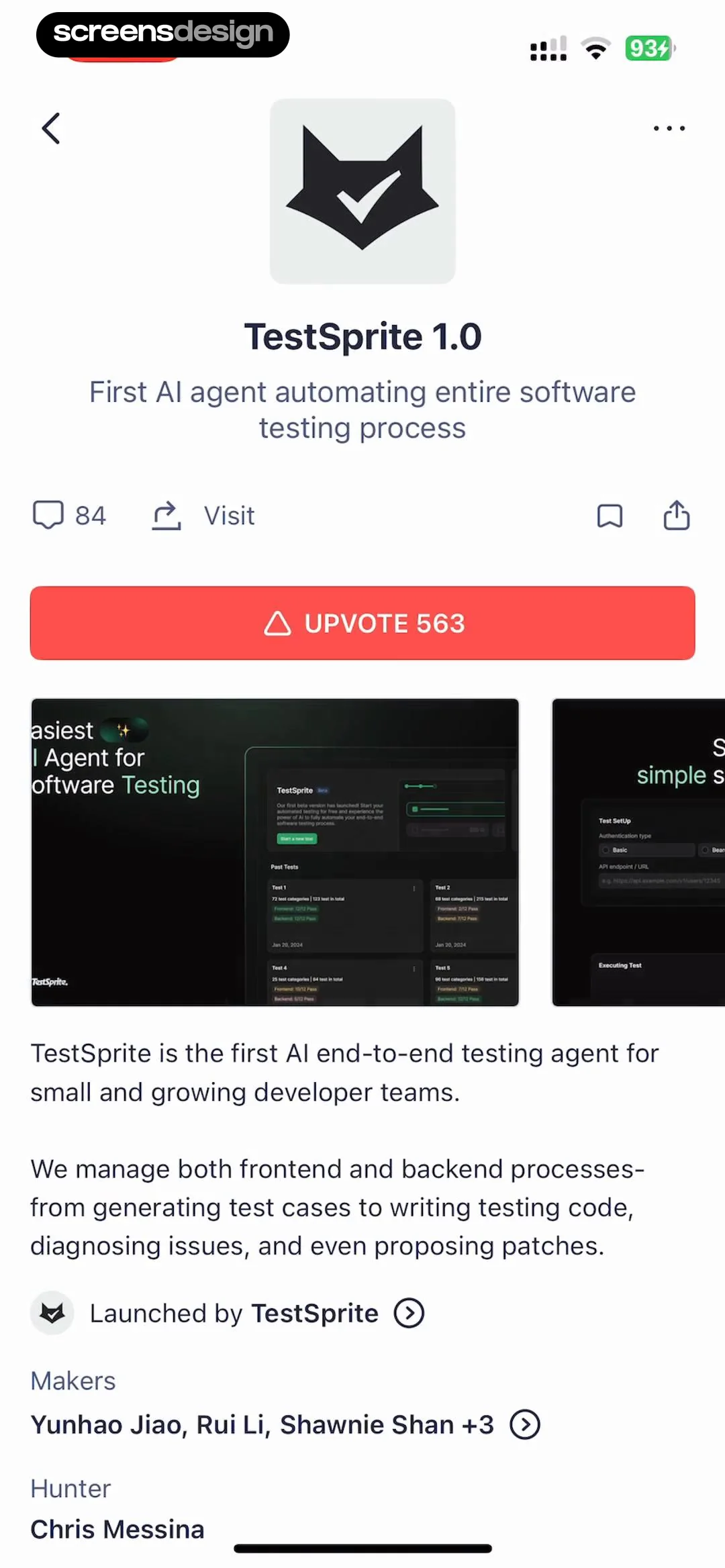 Product Hunt screen 3