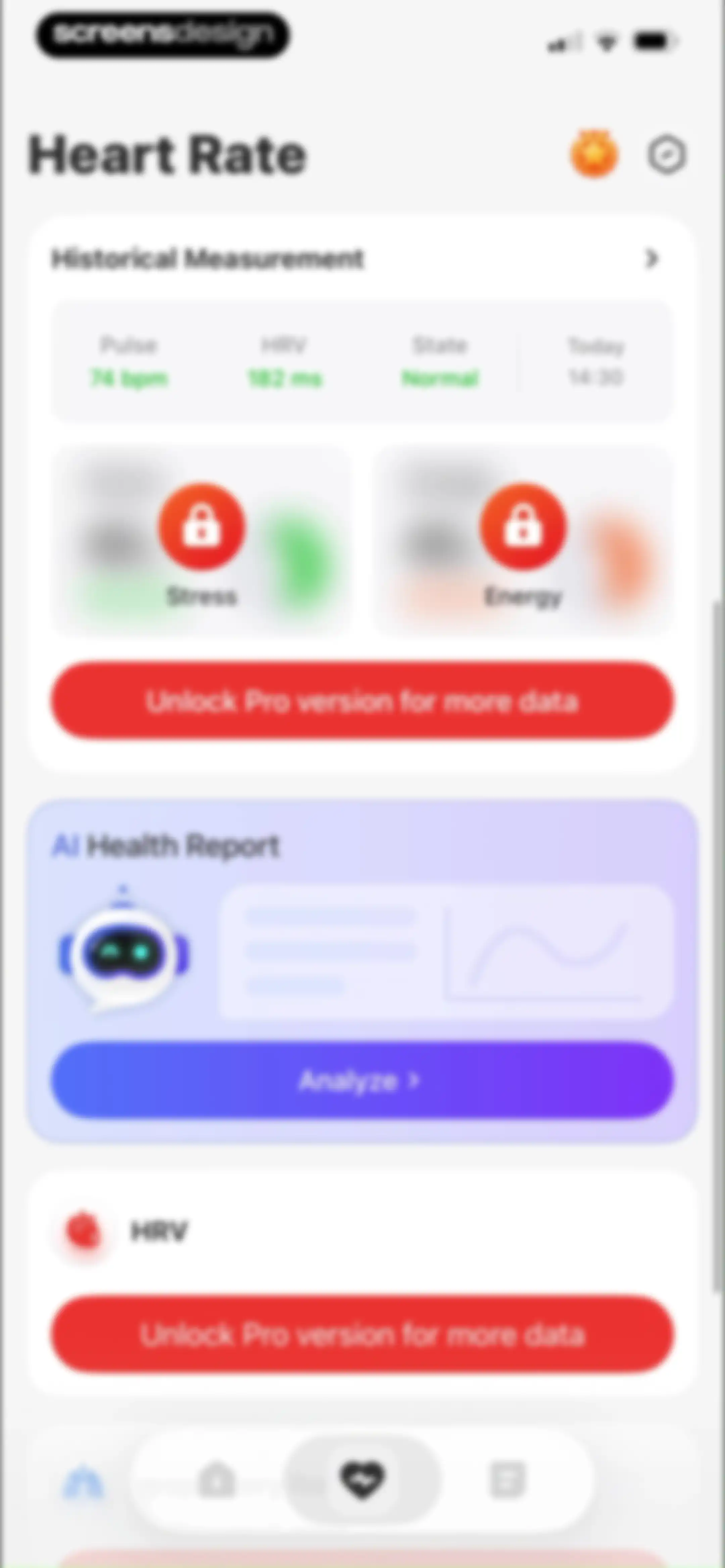 Health Tracker- HeartRate & BP screen 33