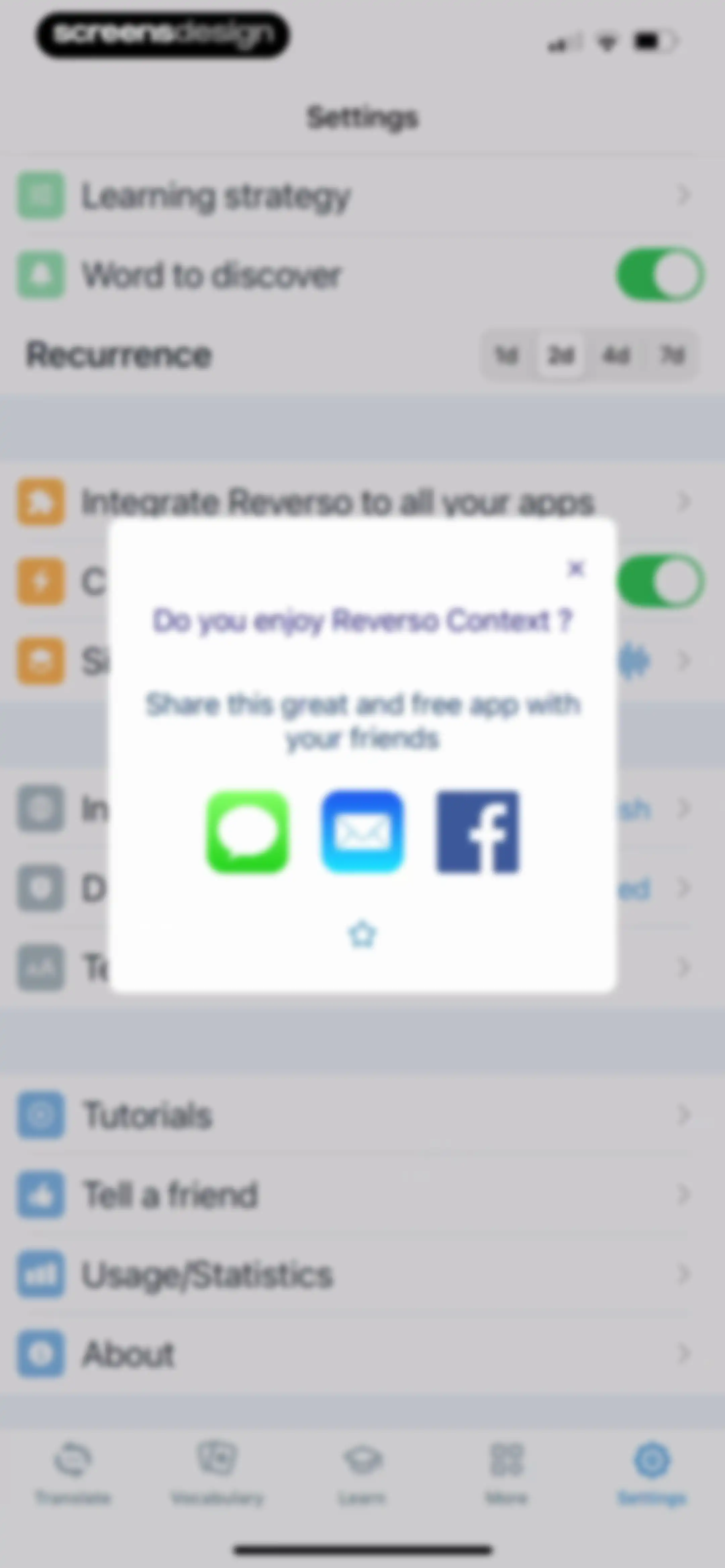 Reverso translate and learn screen 147
