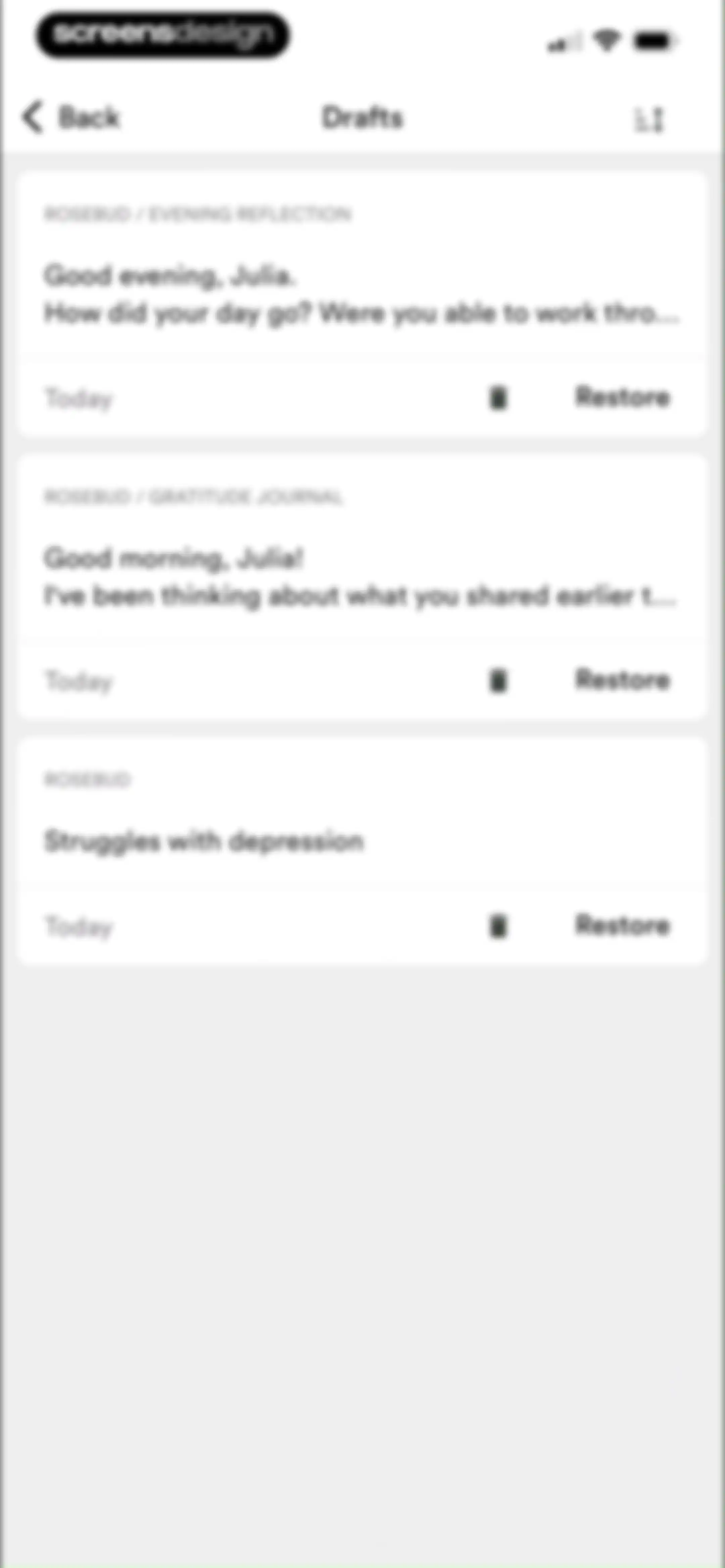 Rosebud: AI Journal & Diary screen 114