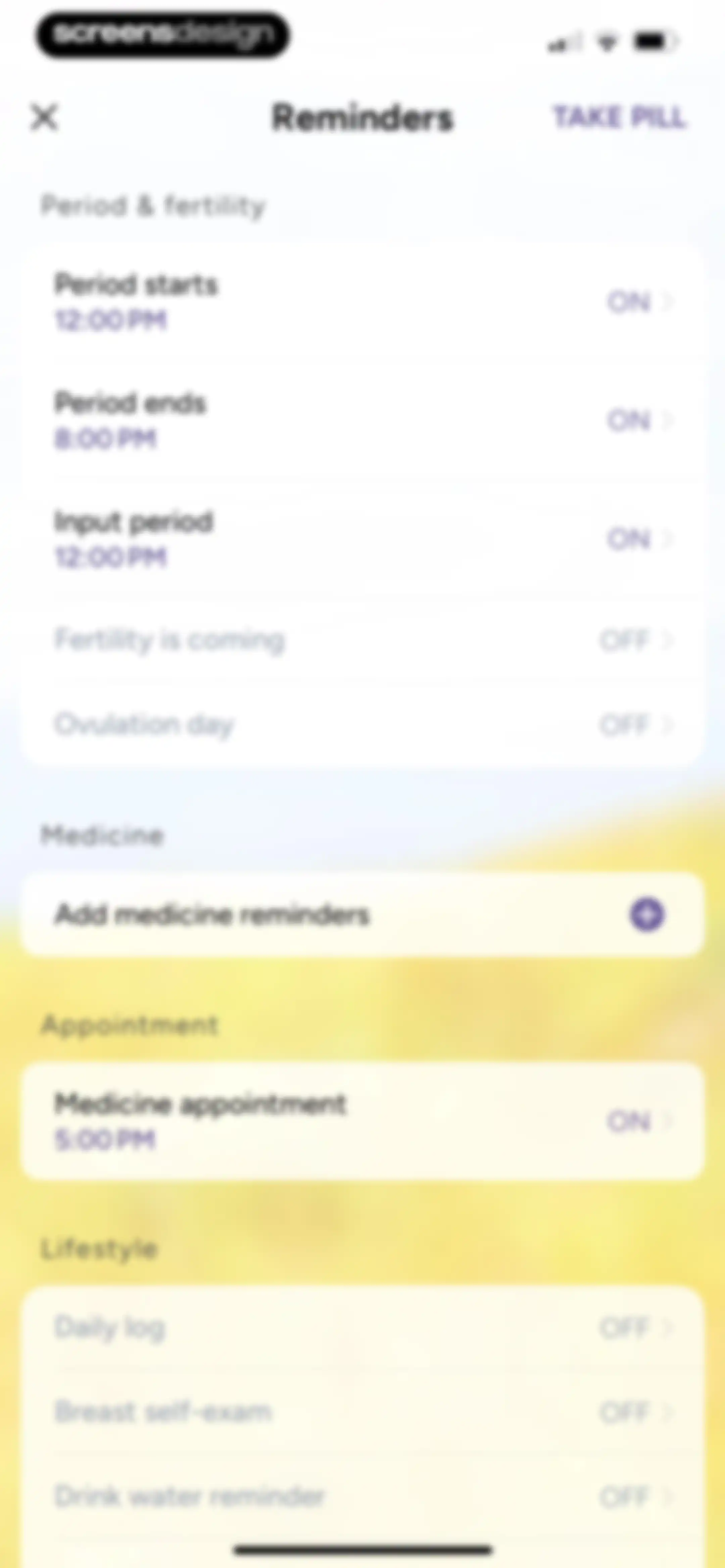 Period Tracker Period Calendar screen 121
